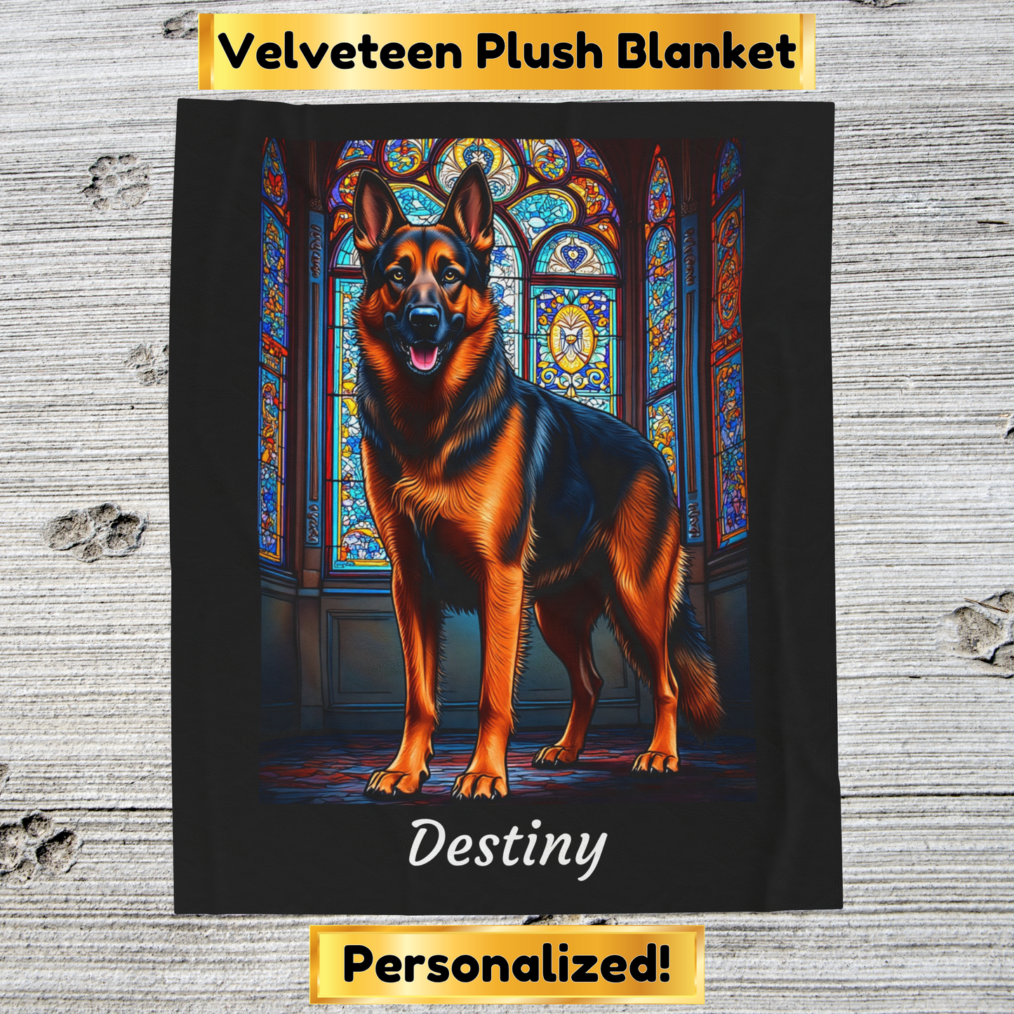 German Shepherd Red & Black Coat Blanket, Custom Dog Throw, Pet Lover Gift for Humans
