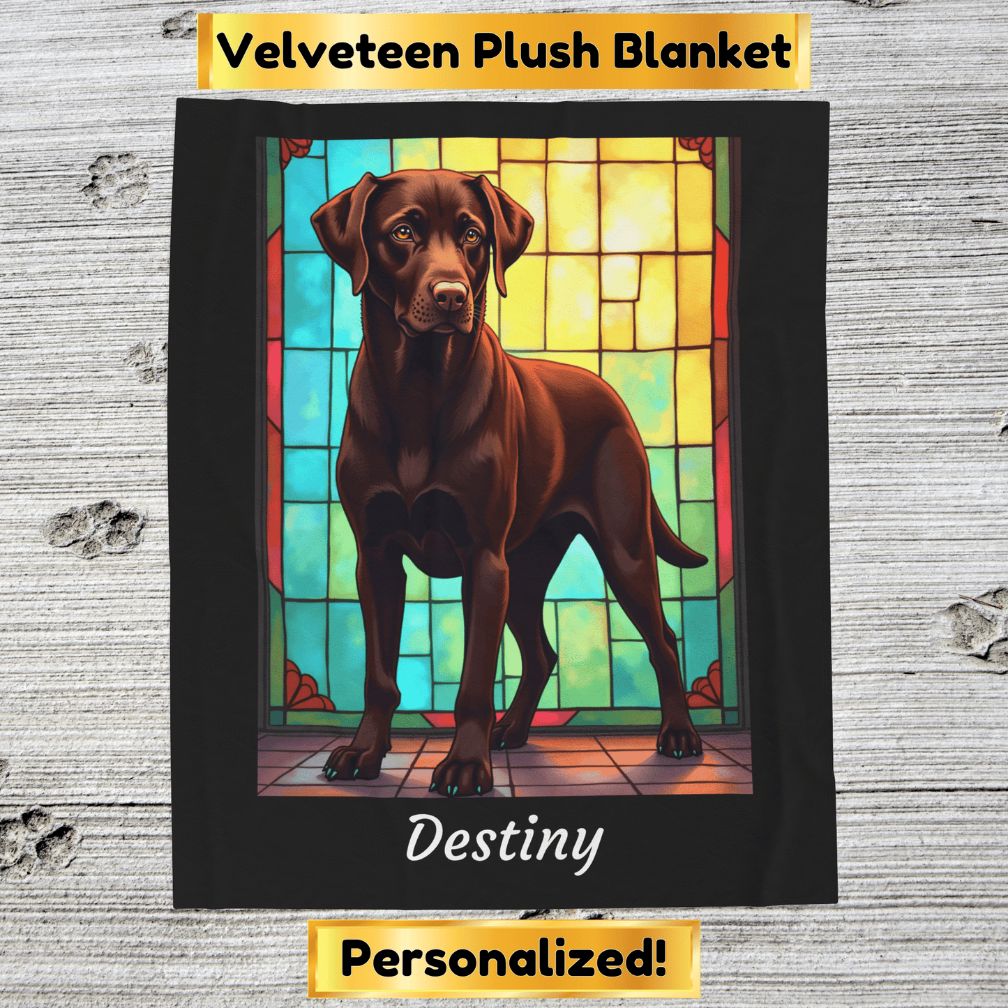 Labrador Retriever Chocolate Coat Blanket, Velveteen Plush Custom Dog Lover Throw, Pet Gift for Humans