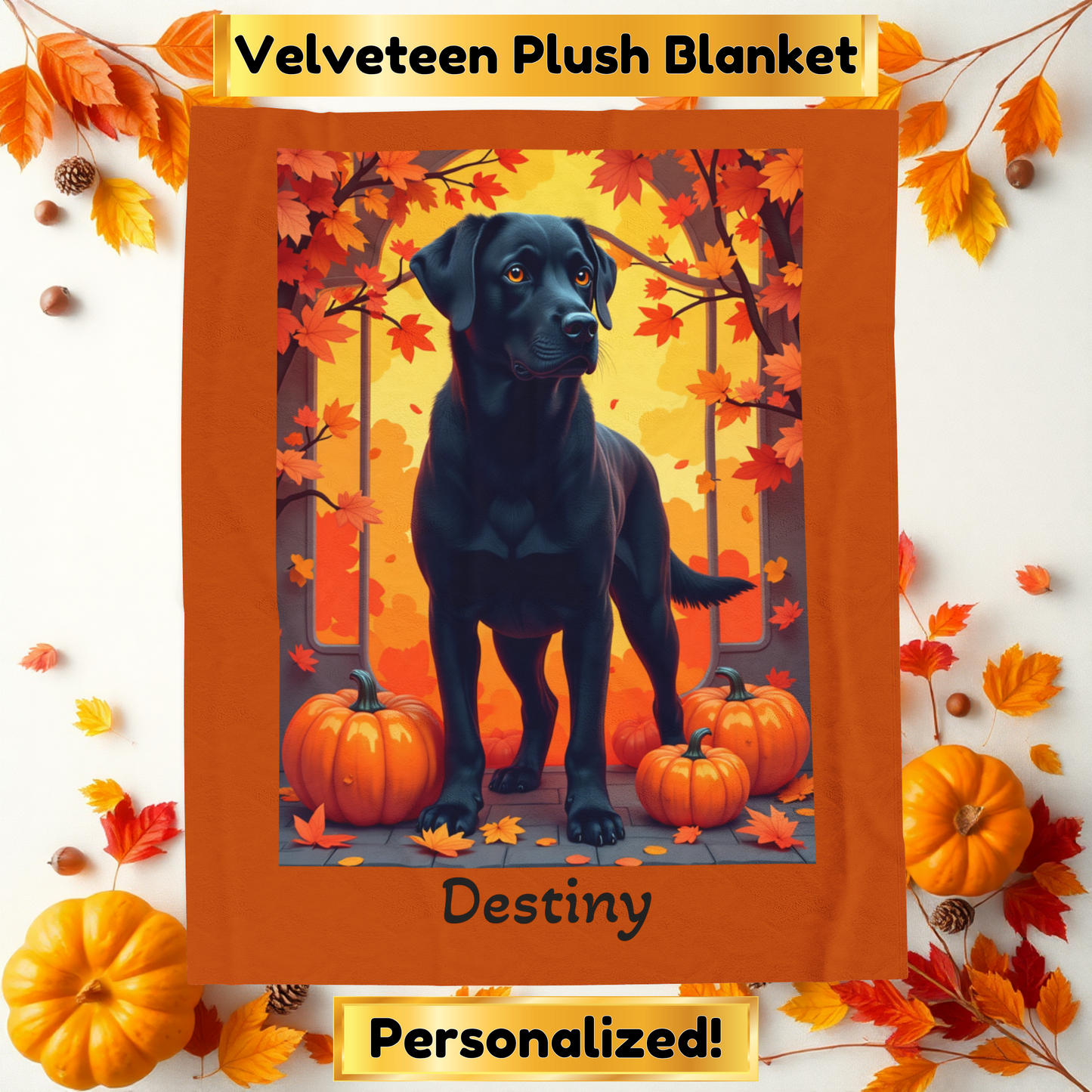 Black Labrador Retriever velveteen plush blanket, custom dog throw for lab parents and pet lovers - MySisterIsASurvivor