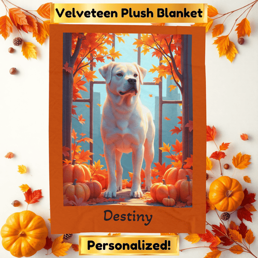 Rottweiler White Coat Velveteen Plush Blanket, Personalized Plush Dog Throw for Fans