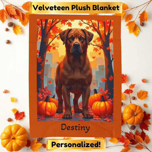 Rottweiler Red Coat Velveteen Plush Blanket, Personalized Dog Throw, Cozy Plush Gift