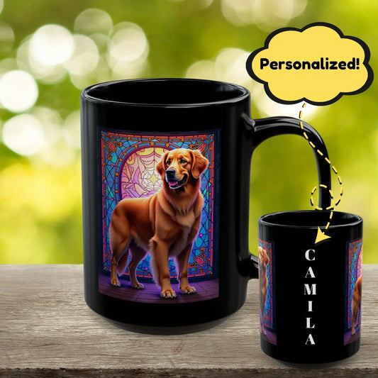 Shop our dark golden retriever mug featuring the 15oz style option from MySisterIsASurvivor.