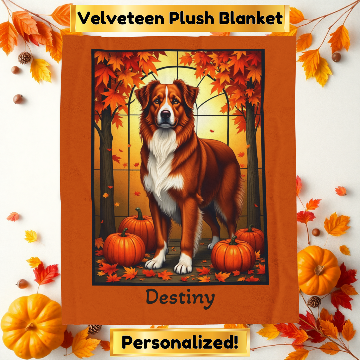 Australian Shepherd Red Coat Velveteen Blanket, Custom Plush Dog Throw, Personalized Aussie Lover Gift