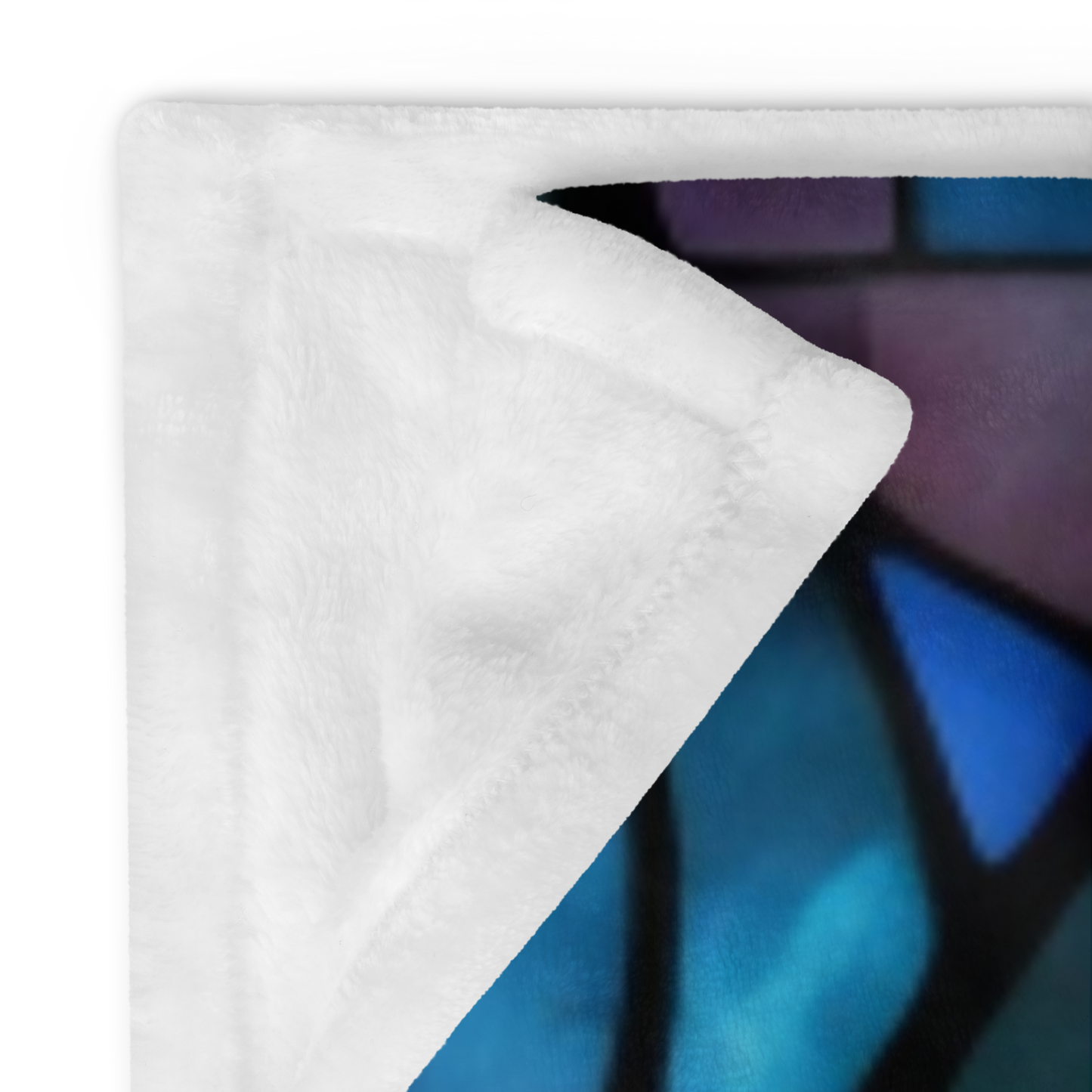 A woodland deer blanket with colorful stained glass art, perfect for cozy mindful moments.