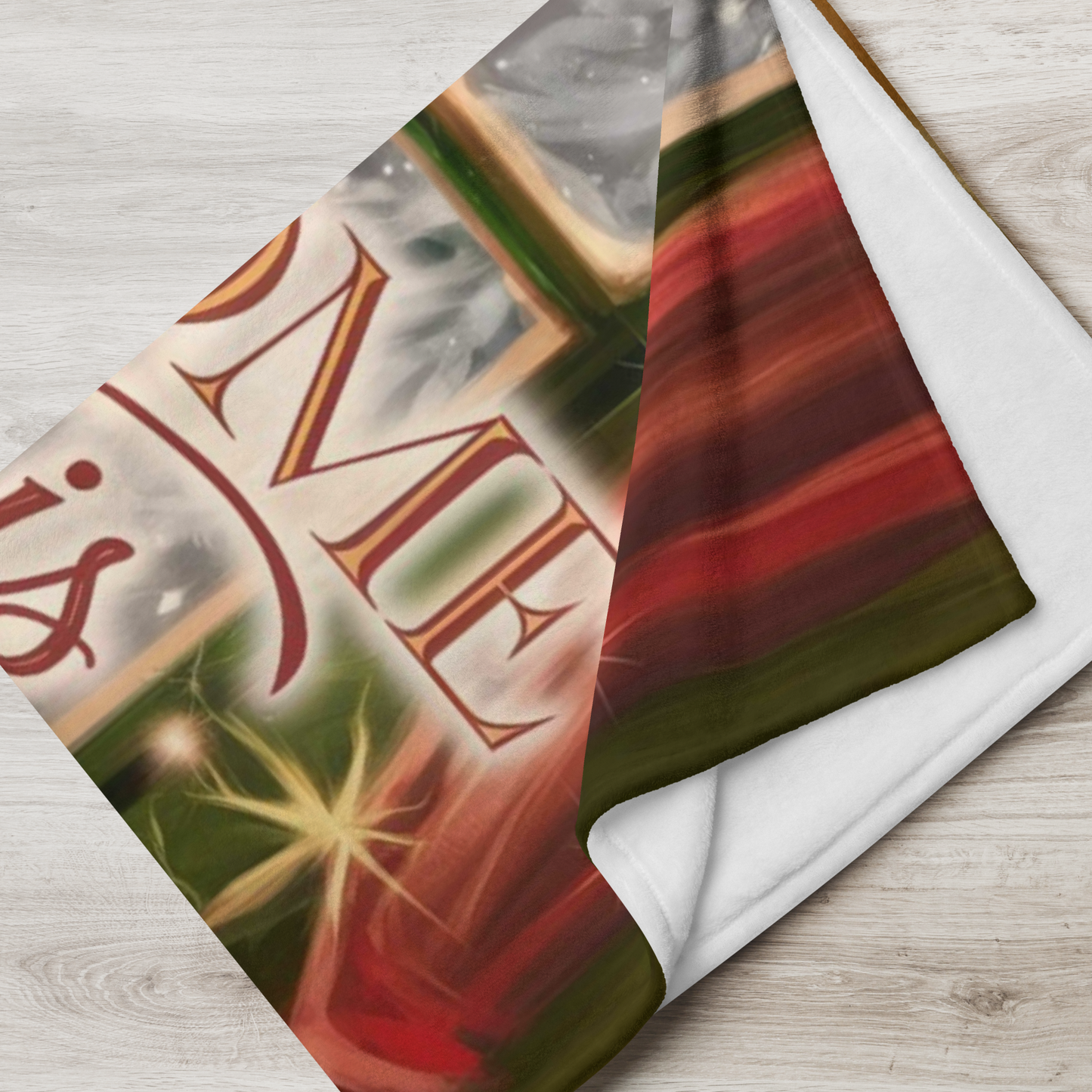 Christmas blanket “Home Is Where the Tree Glows” cozy festive throw with glowing winter design