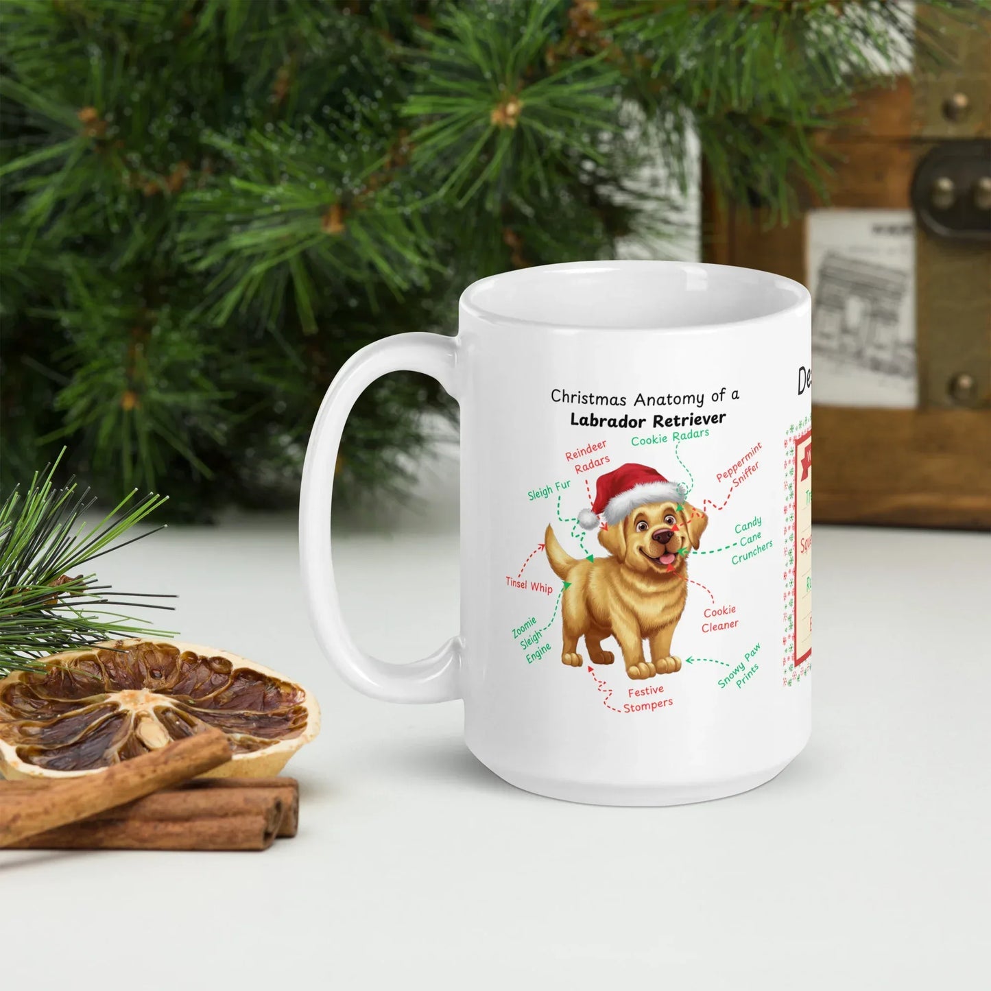 Shop our premium yellow labrador retriever christmas anatomy mug from MySisterIsASurvivor.