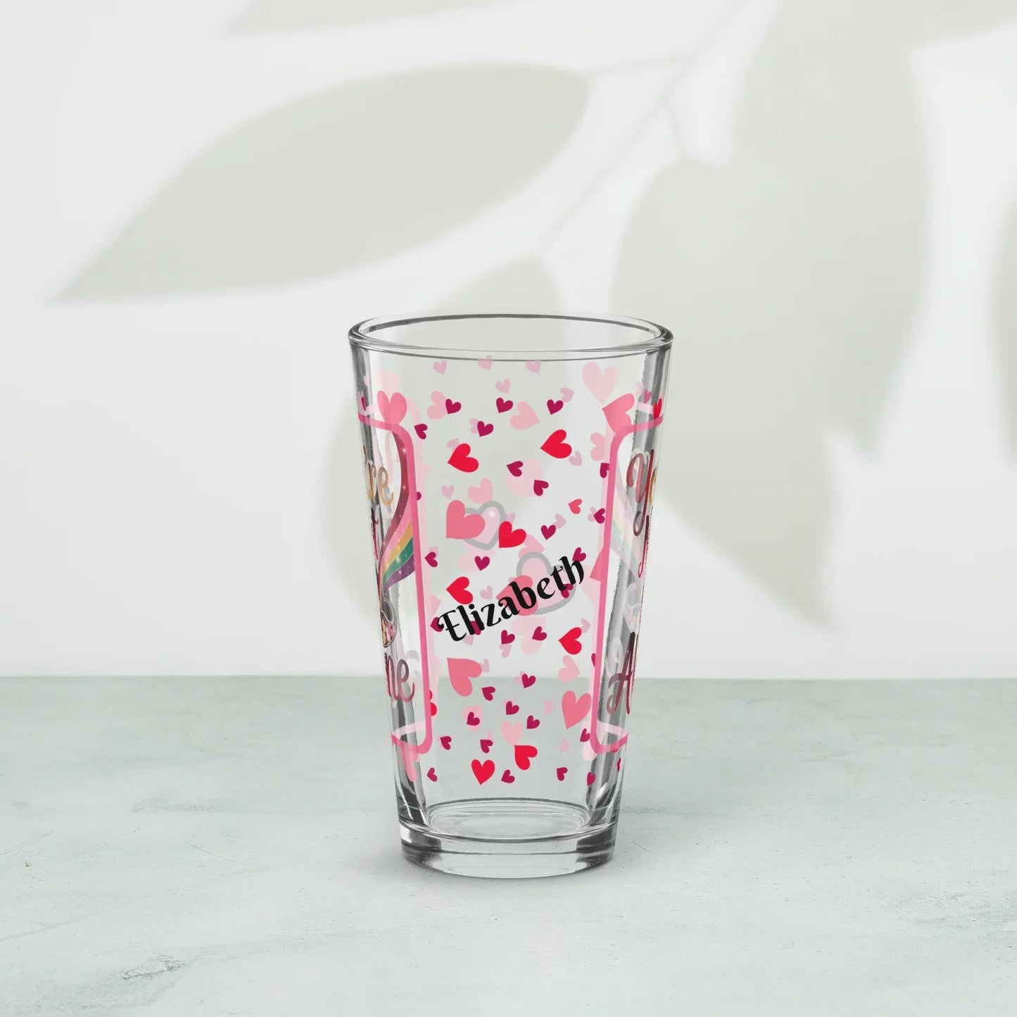 Shop our premium youre not alone valentines day pint glass from MySisterIsASurvivor.
