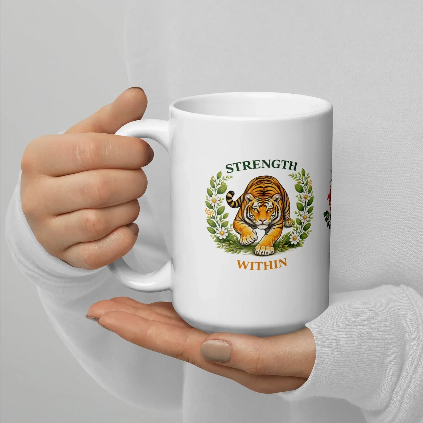 Shop our premium strength within tiger mug from MySisterIsASurvivor.