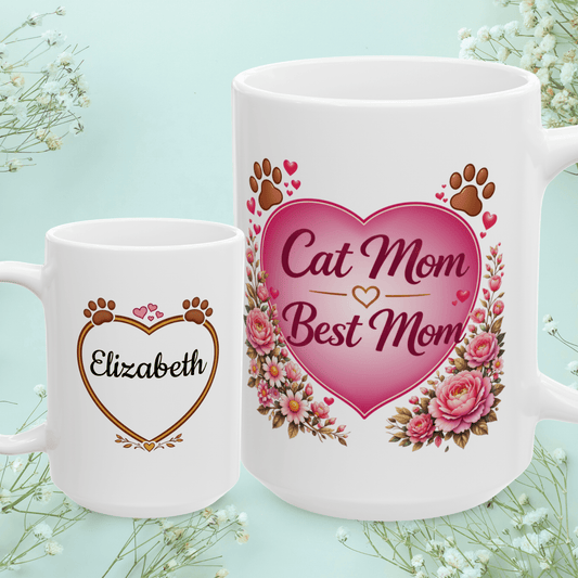 Shop our cat mom best mom fur mom mug featuring the 15oz style option from MySisterIsASurvivor.