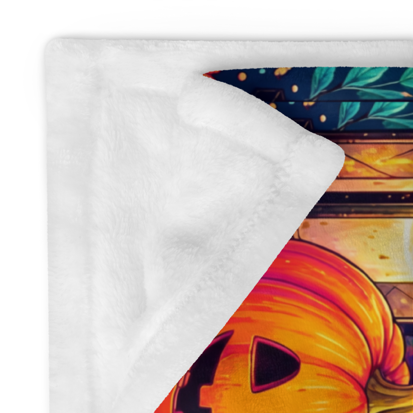 Stay Spooky Stay Cozy Velveteen Blanket - Ghost with Ghost Mug and Ghost Stories Book of Haunts Books