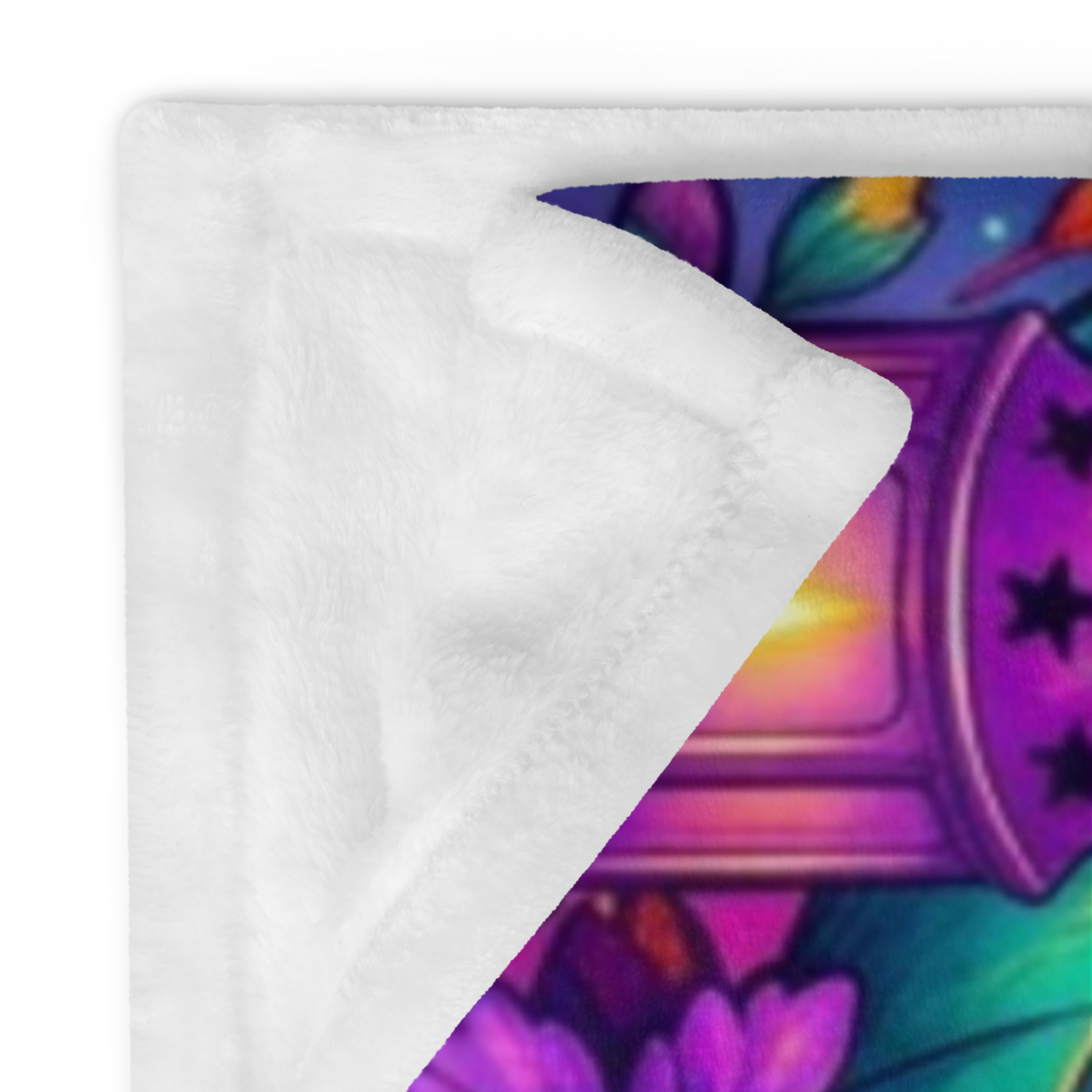 Too Ghoul for Negativity Velveteen Blanket - Ghost with Peace Sign and Good Vibes Spooky But Kind Books
