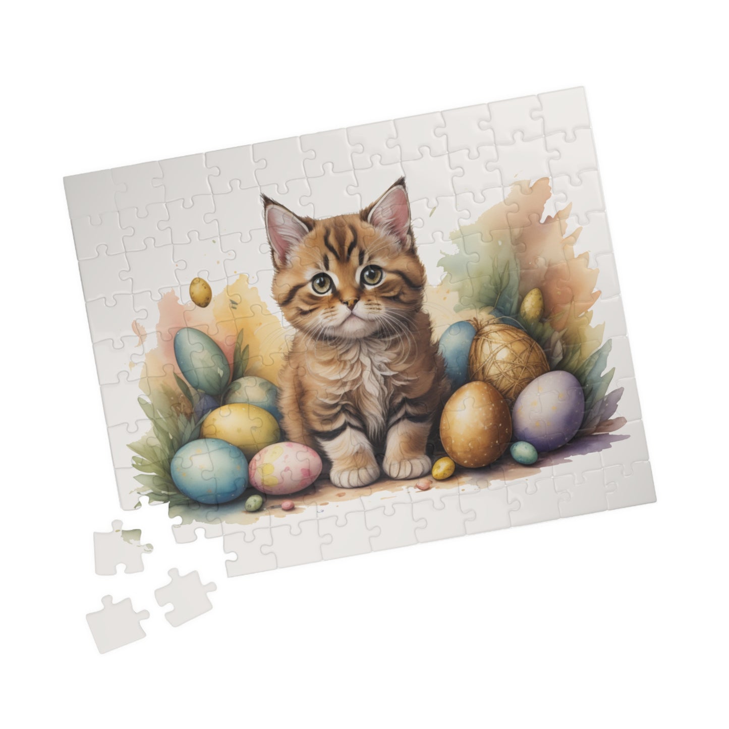 Bobtail Easter Kitten Puzzle - Cat Lovers, Mental Health Benefits, Holiday Fun, Mindfulness, Stress Relief, Festive Gift