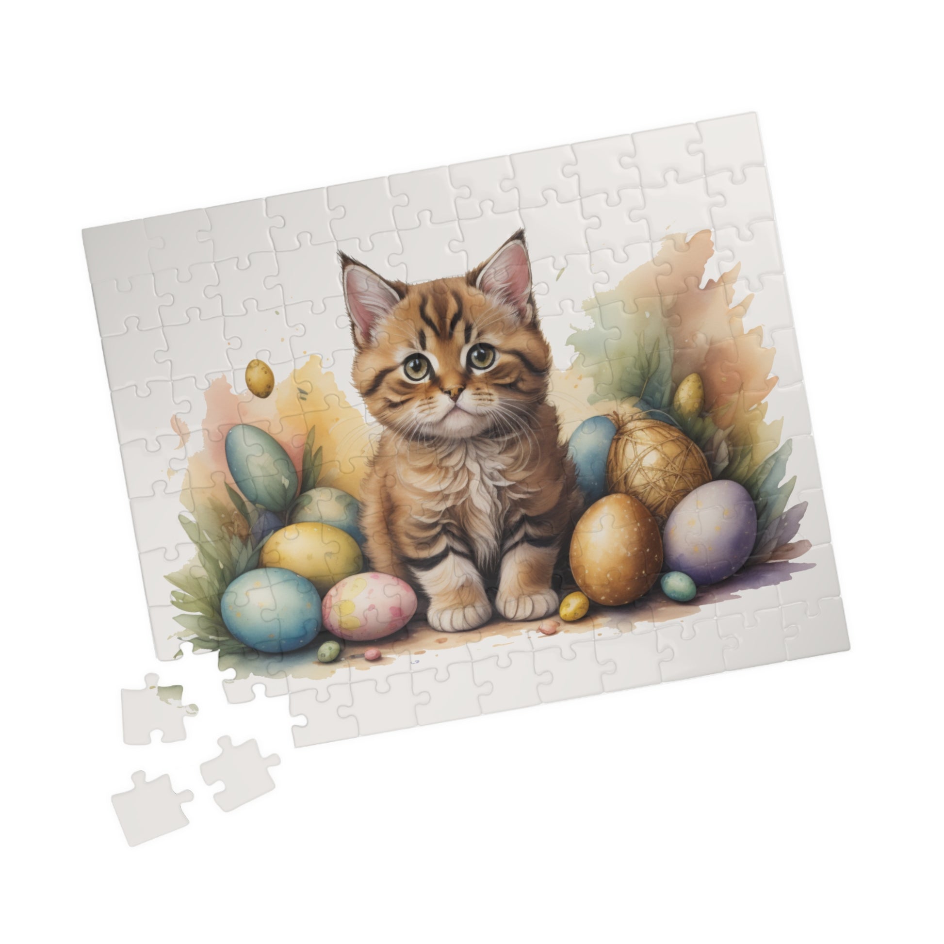 Bobtail Easter Kitten Puzzle - Cat Lovers, Mental Health Benefits, Holiday Fun, Mindfulness, Stress Relief, Festive Gift
