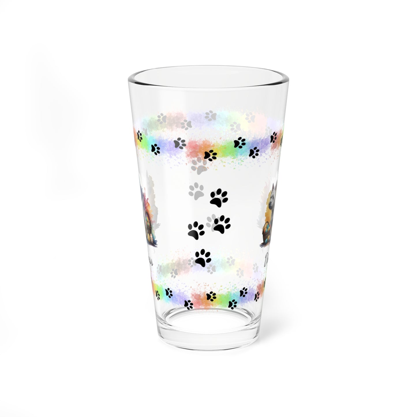 West Highland Terrier Personalized Easter Puppy 16oz Pint Glass - Custom Dog Design, Mental Health Gift, Easter Décor, and Festive Celebrations