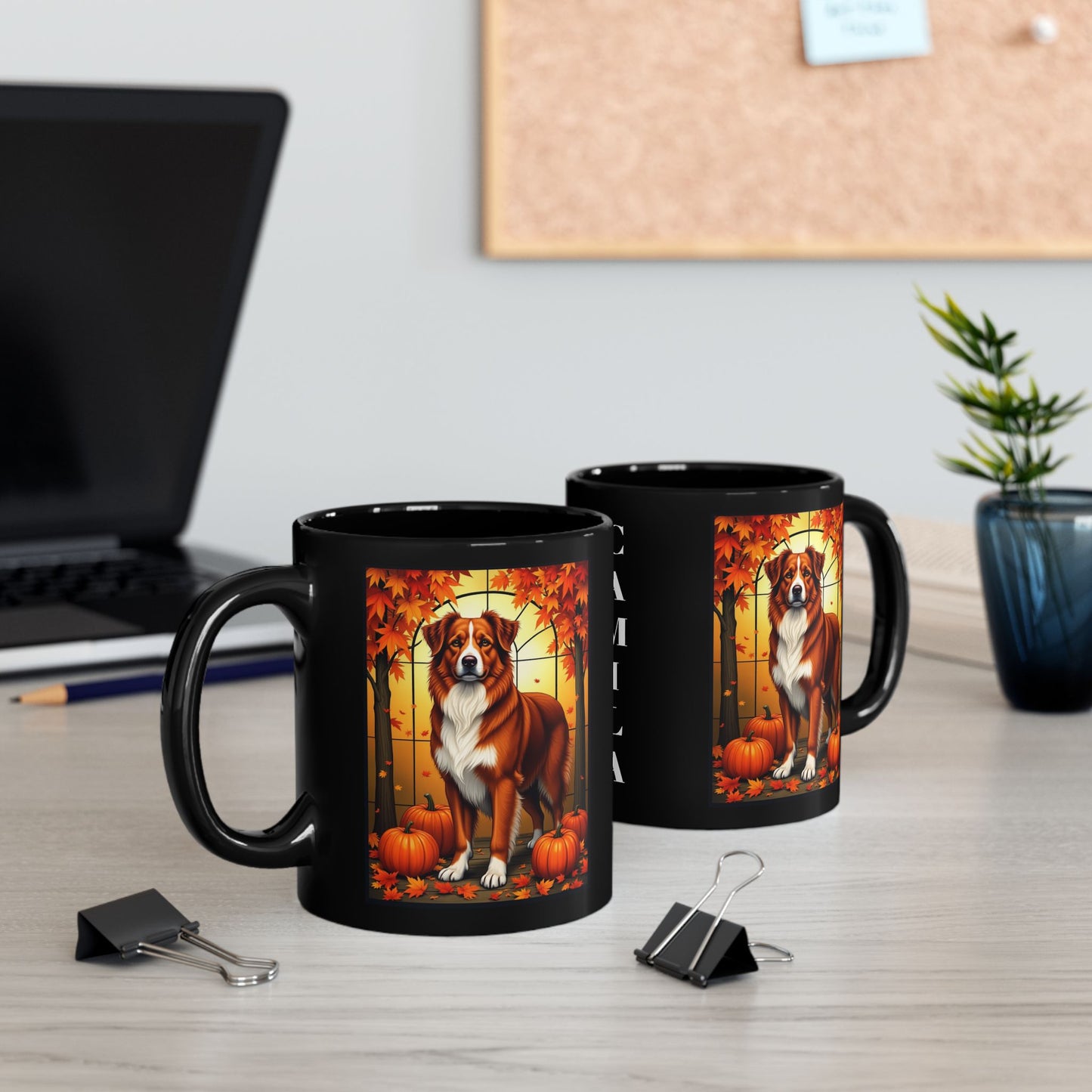 Australian Shepherd Red - Fall dog coffee mug, custom herding breed lover gift for Aussie owners