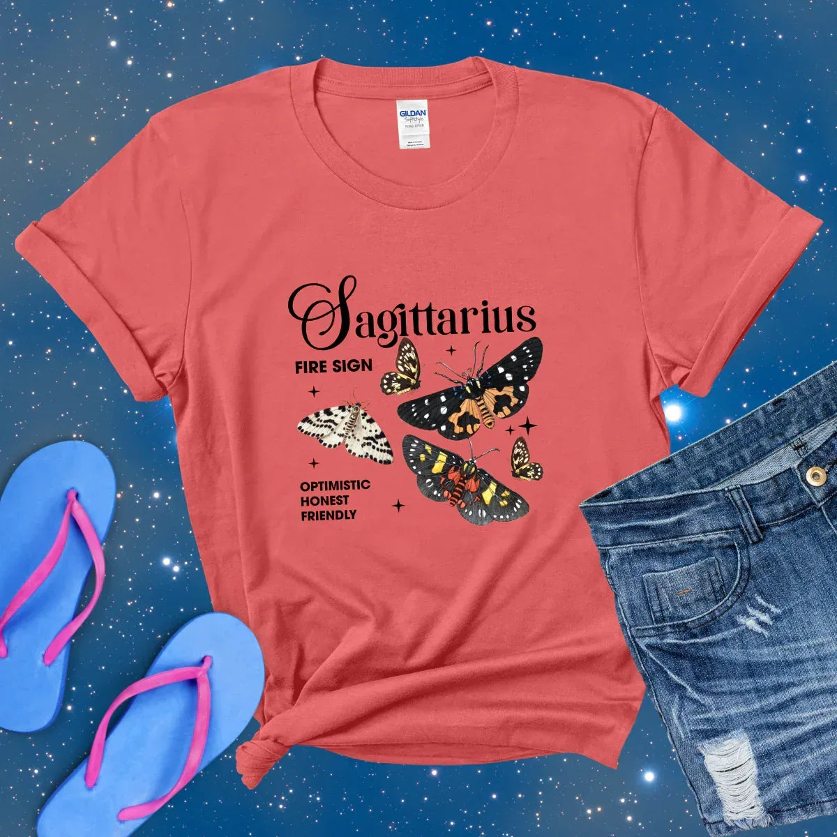 Shop our sagittarius butterfly zodiac unisex softstyle t shirt featuring the Mint Green style option from MySisterIsASurvivor.