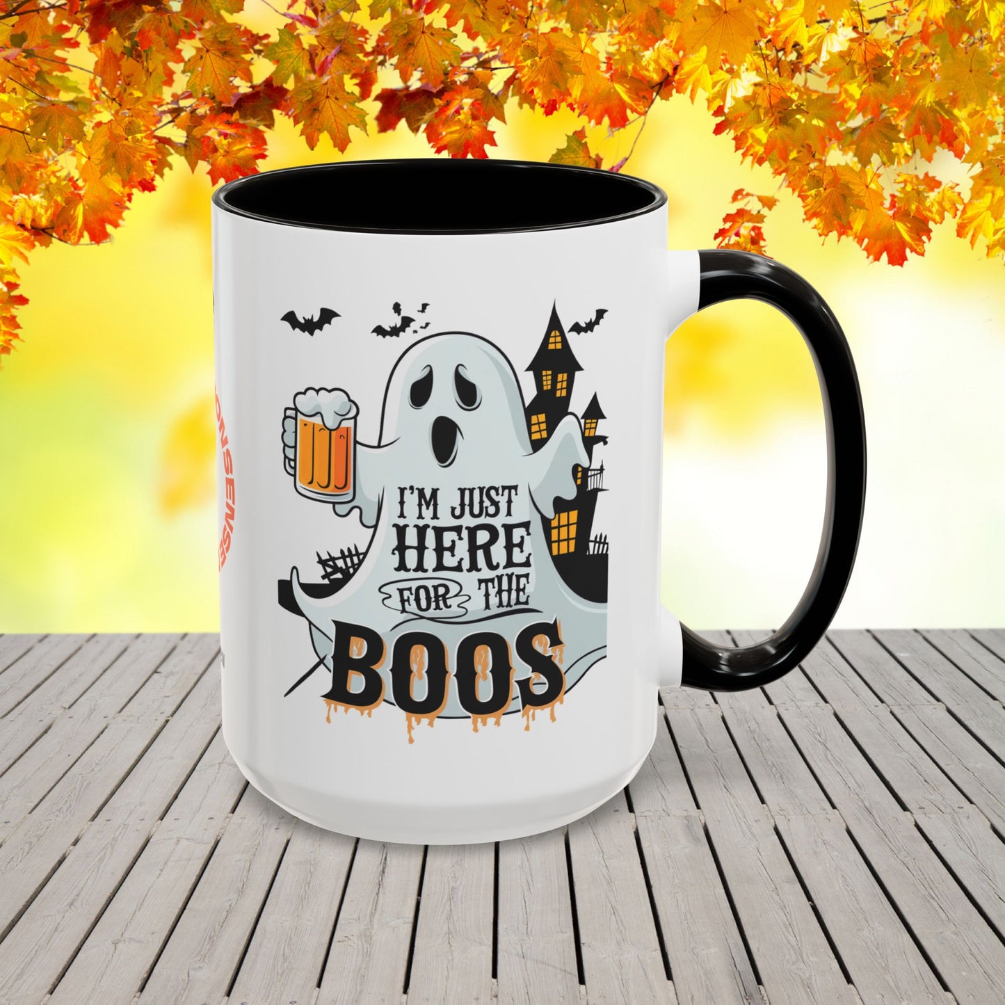 Just Here for the Boos Halloween Mug -fun personalized coffee cup for fall & positivity