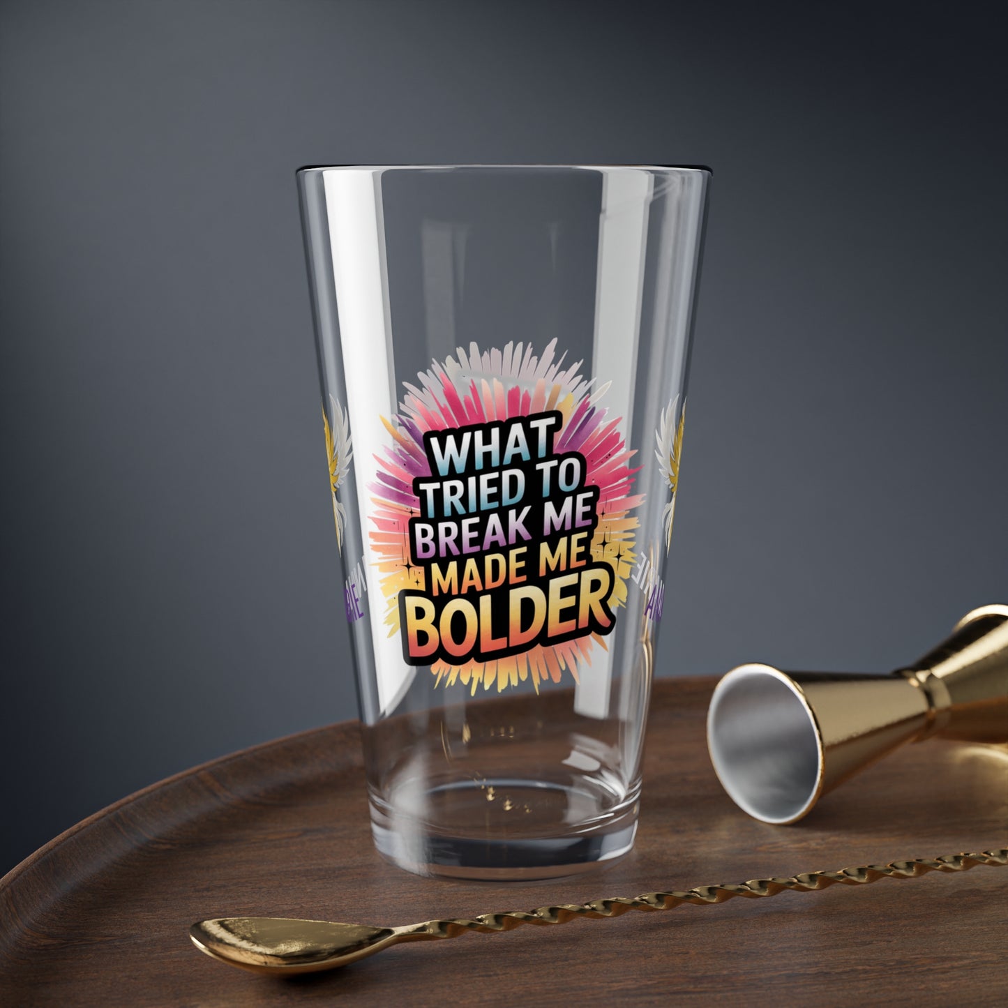 Rise & Reclaim Pint Glass – What Tried to Break Me Made Me Bolder | Survivor Strength Glass