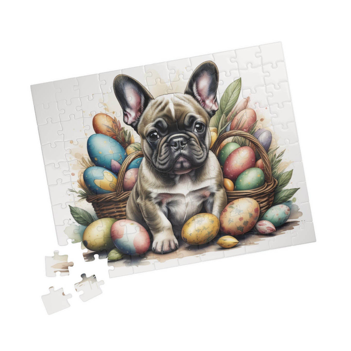 French Bulldog (Brindle) Easter Puppy Puzzle - Dog Lovers, Mental Health Benefits, Holiday Fun, Mindfulness, Stress Relief, Festive Gift