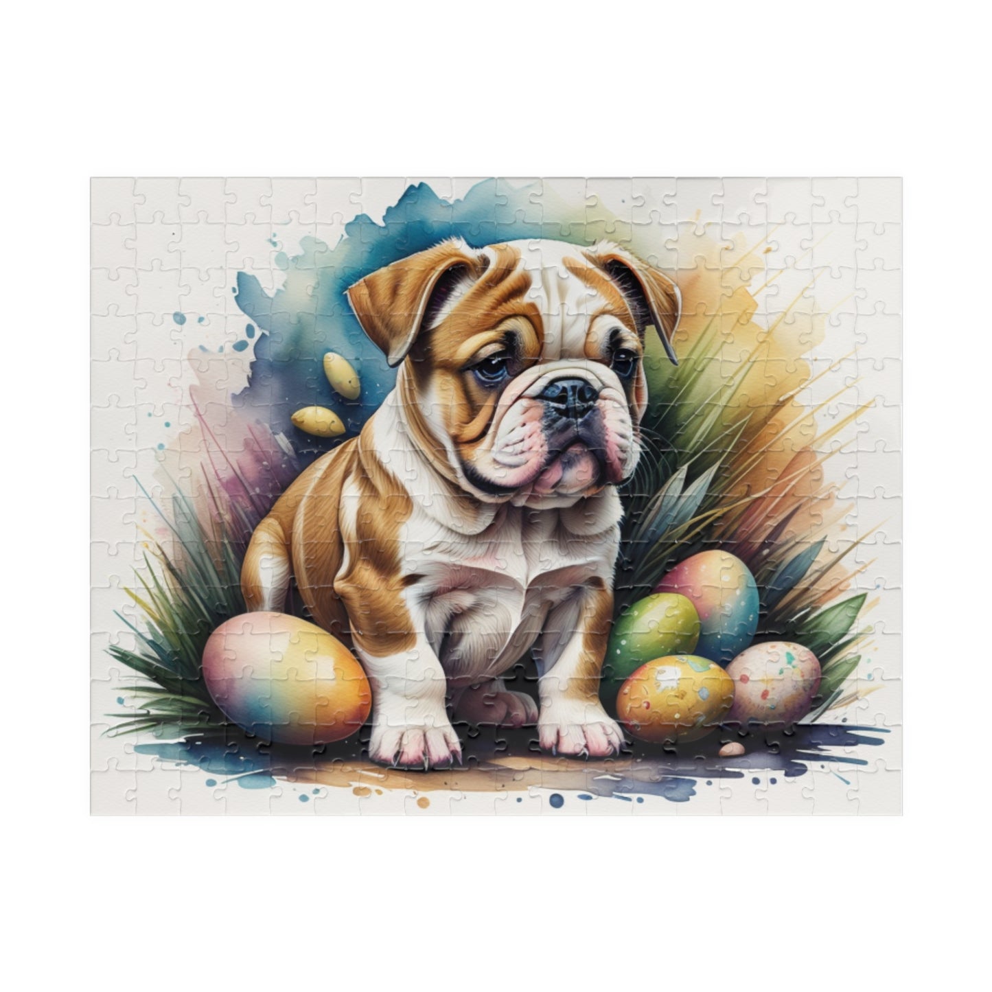 Bulldog Easter Puppy Puzzle - Dog Lovers, Mental Health Benefits, Holiday Fun, Mindfulness, Stress Relief, Festive Gift