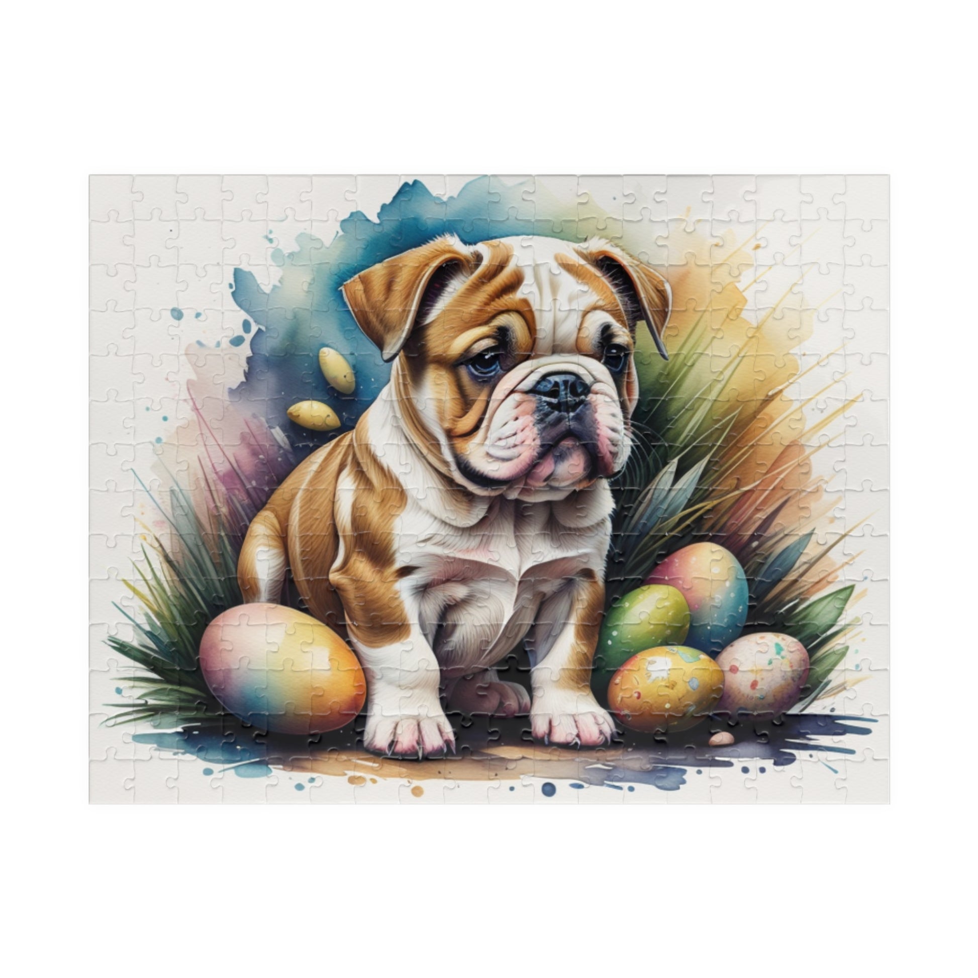Bulldog Easter Puppy Puzzle - Dog Lovers, Mental Health Benefits, Holiday Fun, Mindfulness, Stress Relief, Festive Gift