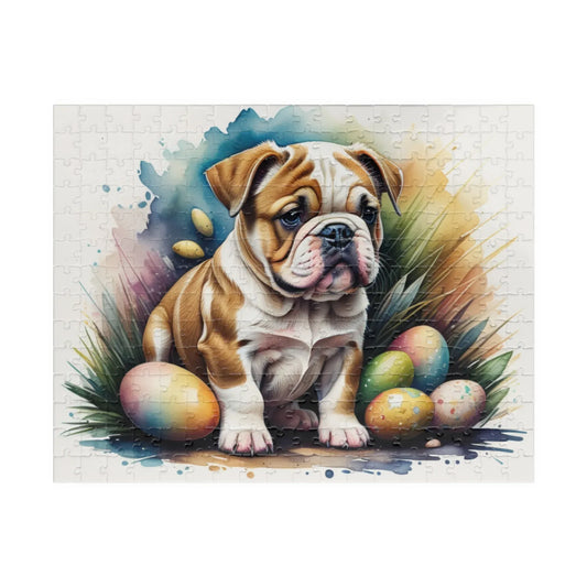 Shop our bulldog hoppy paws easter delight mental health puzzle featuring the 252 pcs (Horizontal) style option from MySisterIsASurvivor.