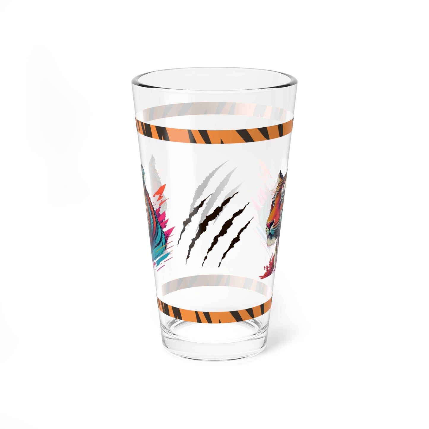 Calm in the Tiger's Stripes 16oz Tiger Pint Glass - Inspiring Strength, Courage, and Empowerment