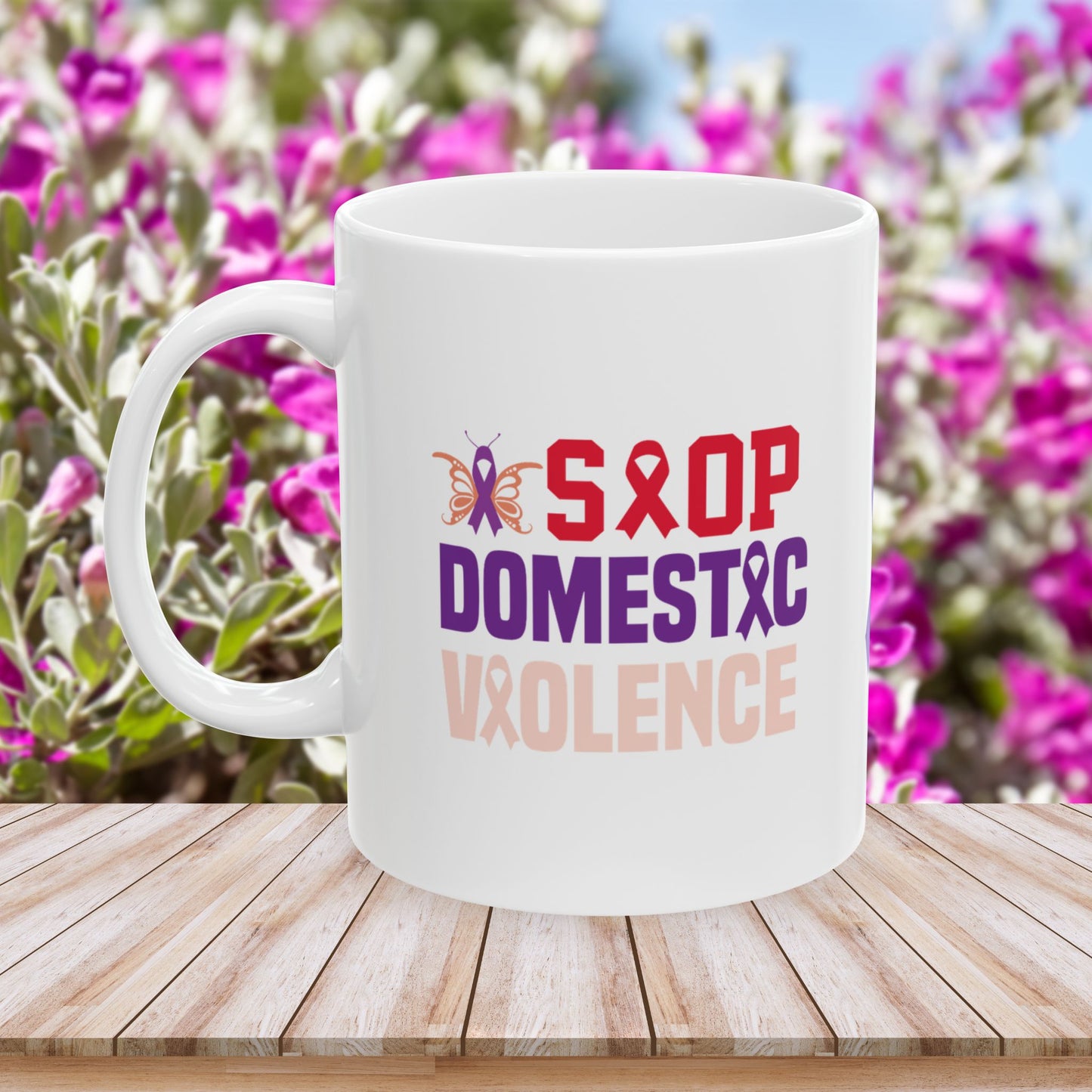 Stop Domestic Violence Ceramic Mug - Empowerment & Awareness