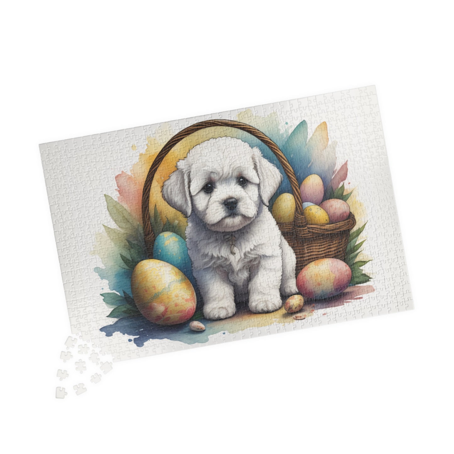 Bichon Frise Easter Puppy Puzzle - Dog Lovers, Mental Health Benefits, Holiday Fun, Mindfulness, Stress Relief, Festive Gift