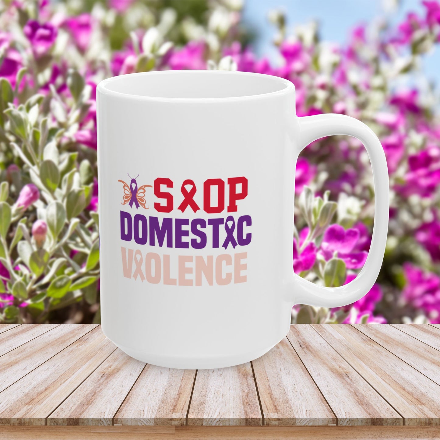 Stop Domestic Violence Ceramic Mug - Empowerment & Awareness