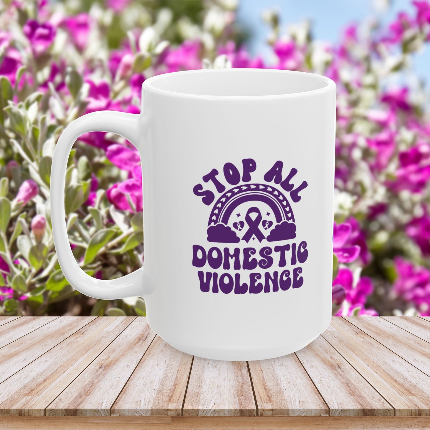 Stop All Domestic Violence Ceramic Mug - Support & Awareness