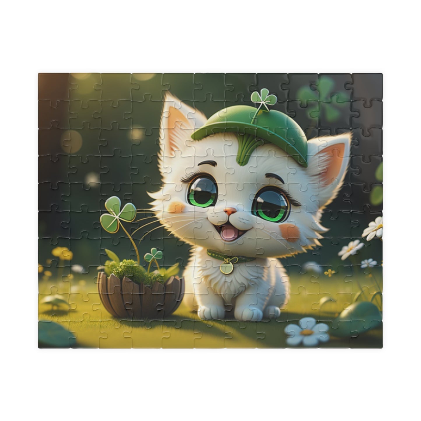 Clover Comfort Cat - St. Patrick's Day Mental Health Puzzle