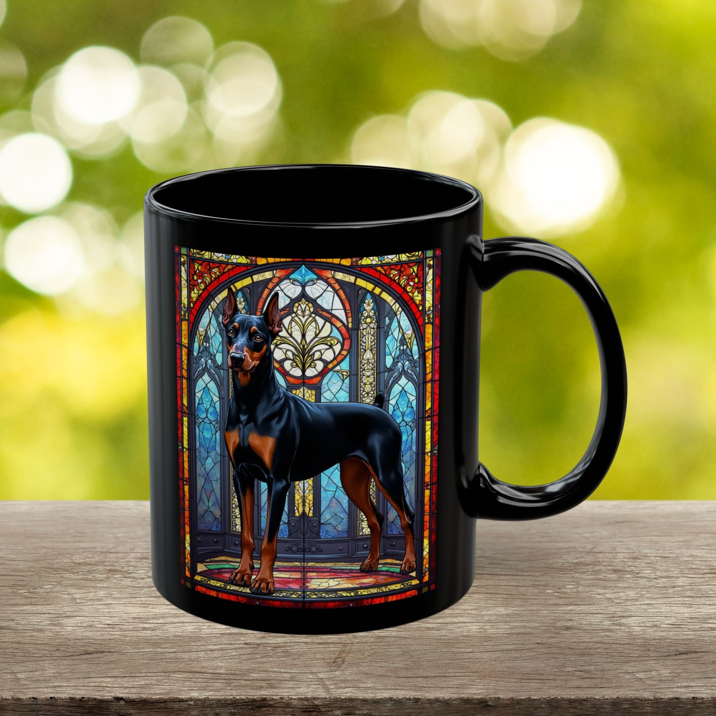 Doberman Pinscher (Black & Rust) Personalized Mug, Pet Lover Mug, Dog Coffee Mug, Custom Dobie Name Mug, Dog Lover Gift, Dog-Themed Mug