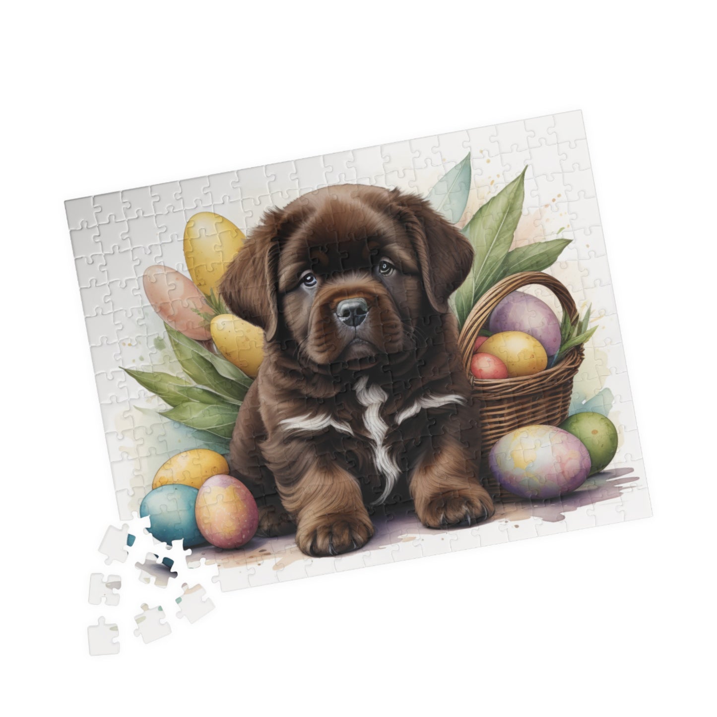 Newfoundland (Brown) Easter Puppy Puzzle - Dog Lovers, Mental Health Benefits, Holiday Fun, Mindfulness, Stress Relief, Festive Gift
