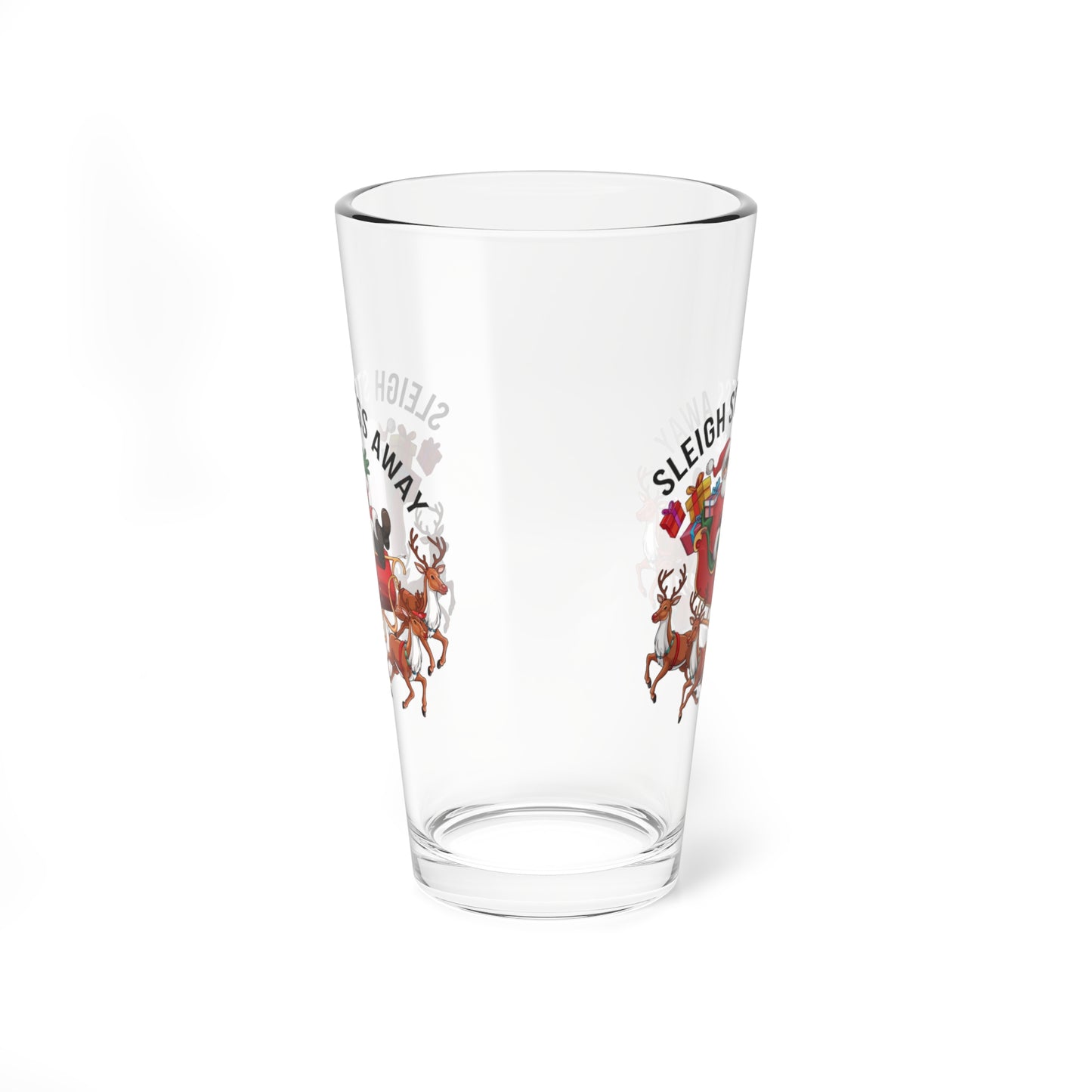 Sleigh Stress Away, Christmas Pint Glass, 16oz