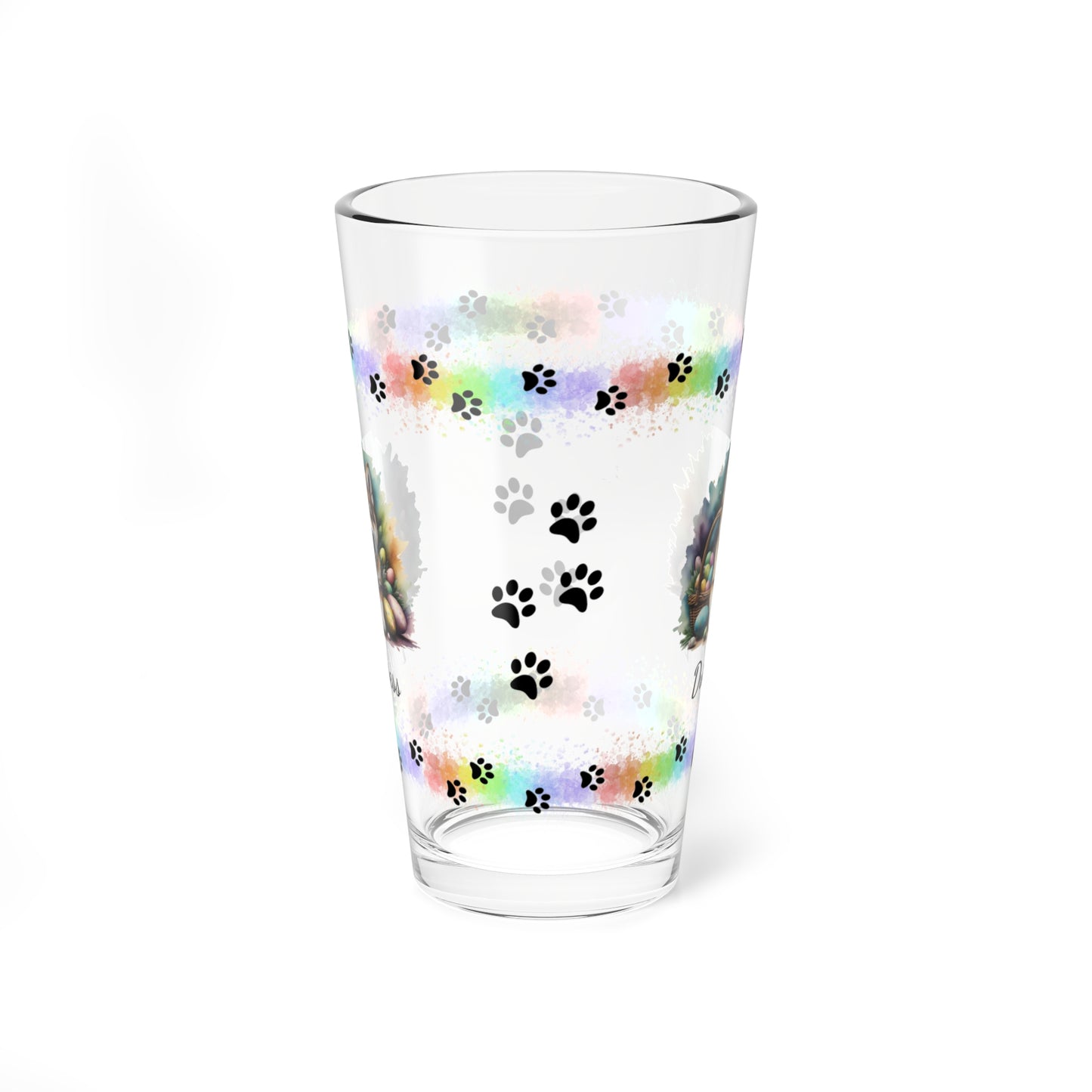 Akita Personalized Easter Puppy 16oz Pint Glass - Custom Dog Design, Mental Health Gift, Easter Décor, and Festive Celebrations