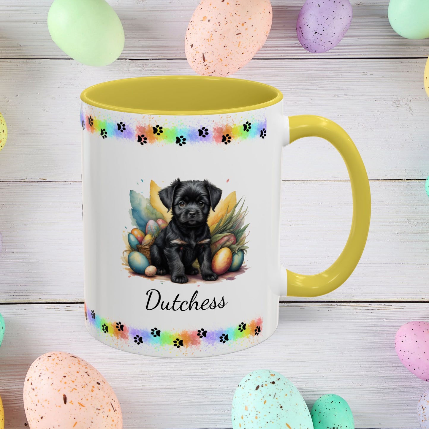 Affenpinscher Easter puppy coffee mug, personalized cute dog gift for mental health support, cozy drinkware