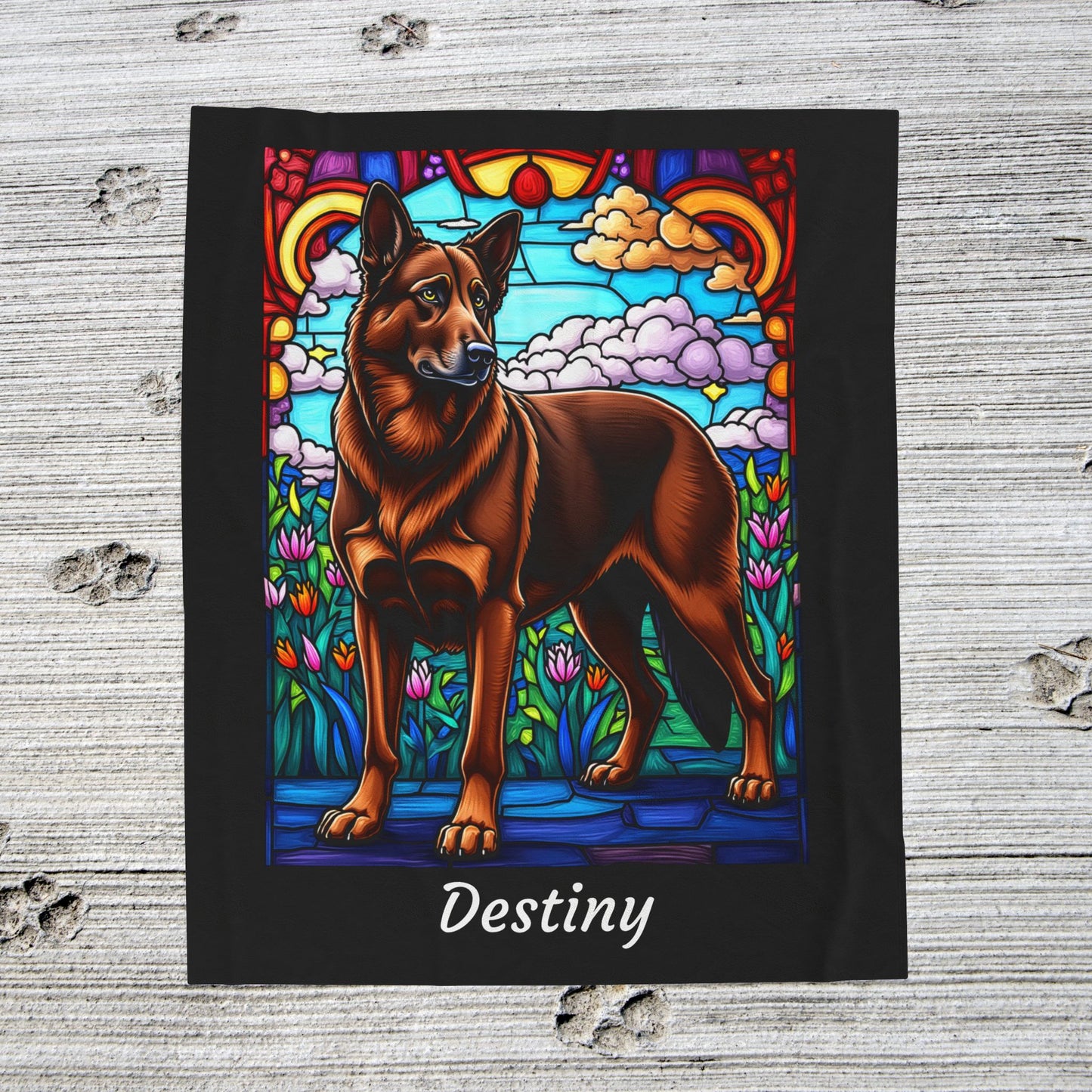 German Shepherd Liver Coat Blanket, Personalized Dog Lover Throw, Custom Gift for Dog Owners