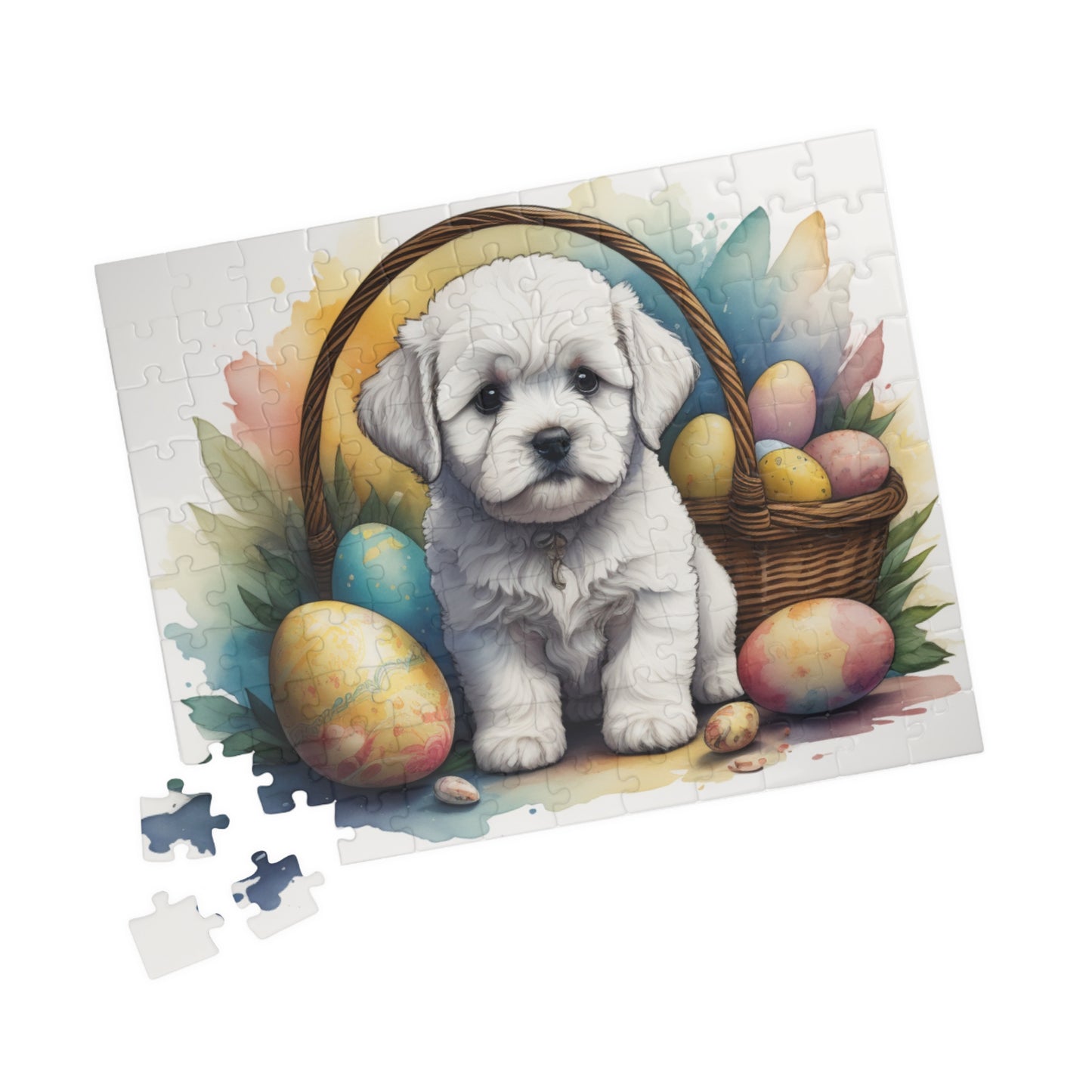 Bichon Frise Easter Puppy Puzzle - Dog Lovers, Mental Health Benefits, Holiday Fun, Mindfulness, Stress Relief, Festive Gift