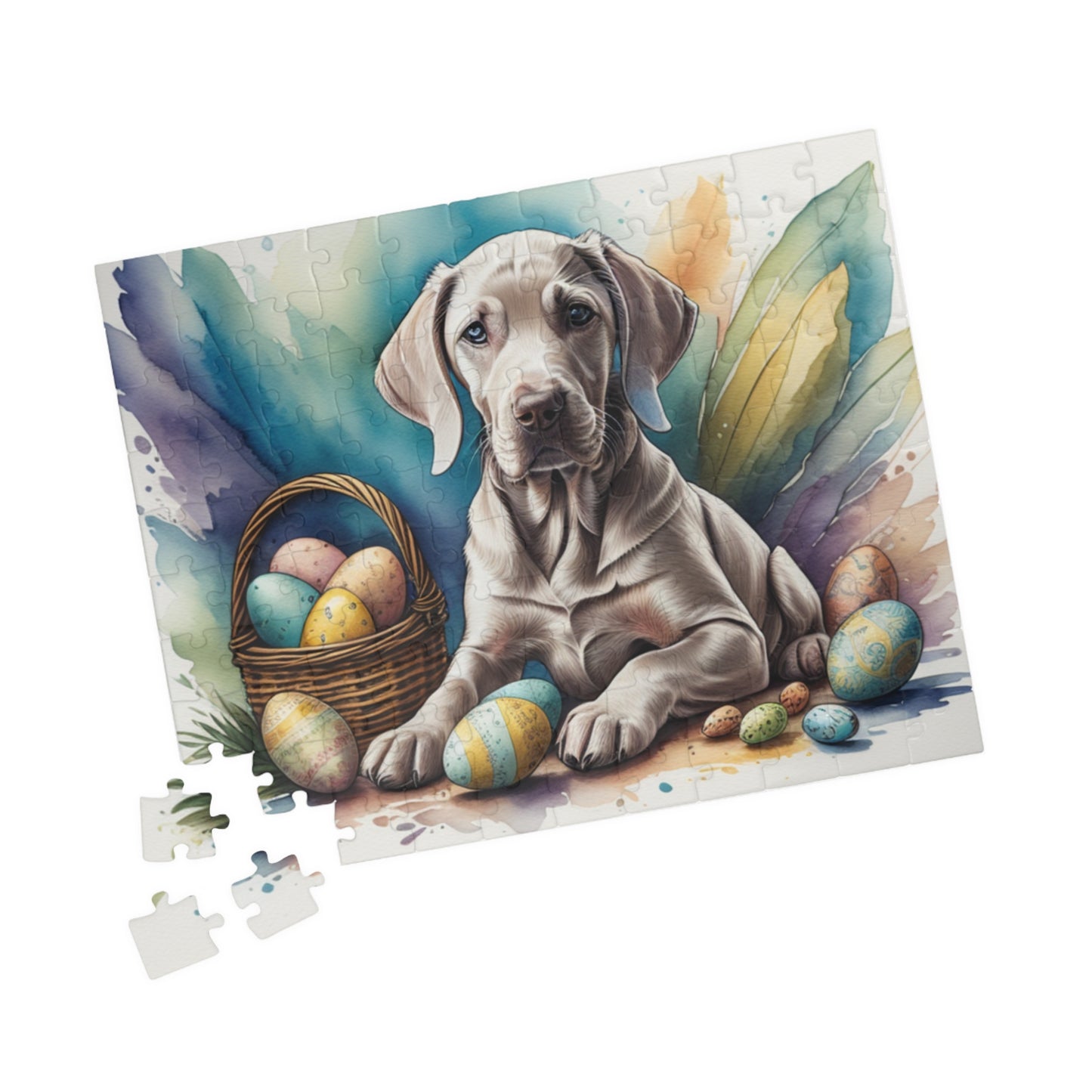 Weimaraner (Taupe) Easter Puppy Puzzle - Dog Lovers, Mental Health Benefits, Holiday Fun, Mindfulness, Stress Relief, Festive Gift