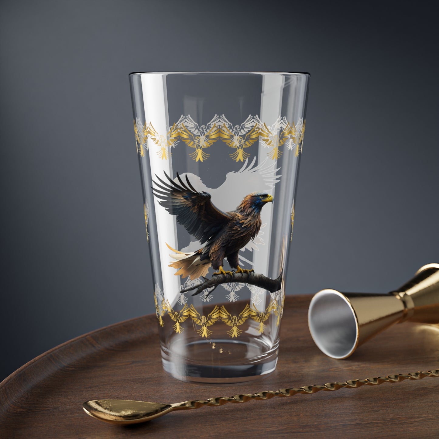 Sky Majesty Triumph 16oz Eagle Pint Glass - Symbol of Strength, Resilience, and Mental Health Awareness