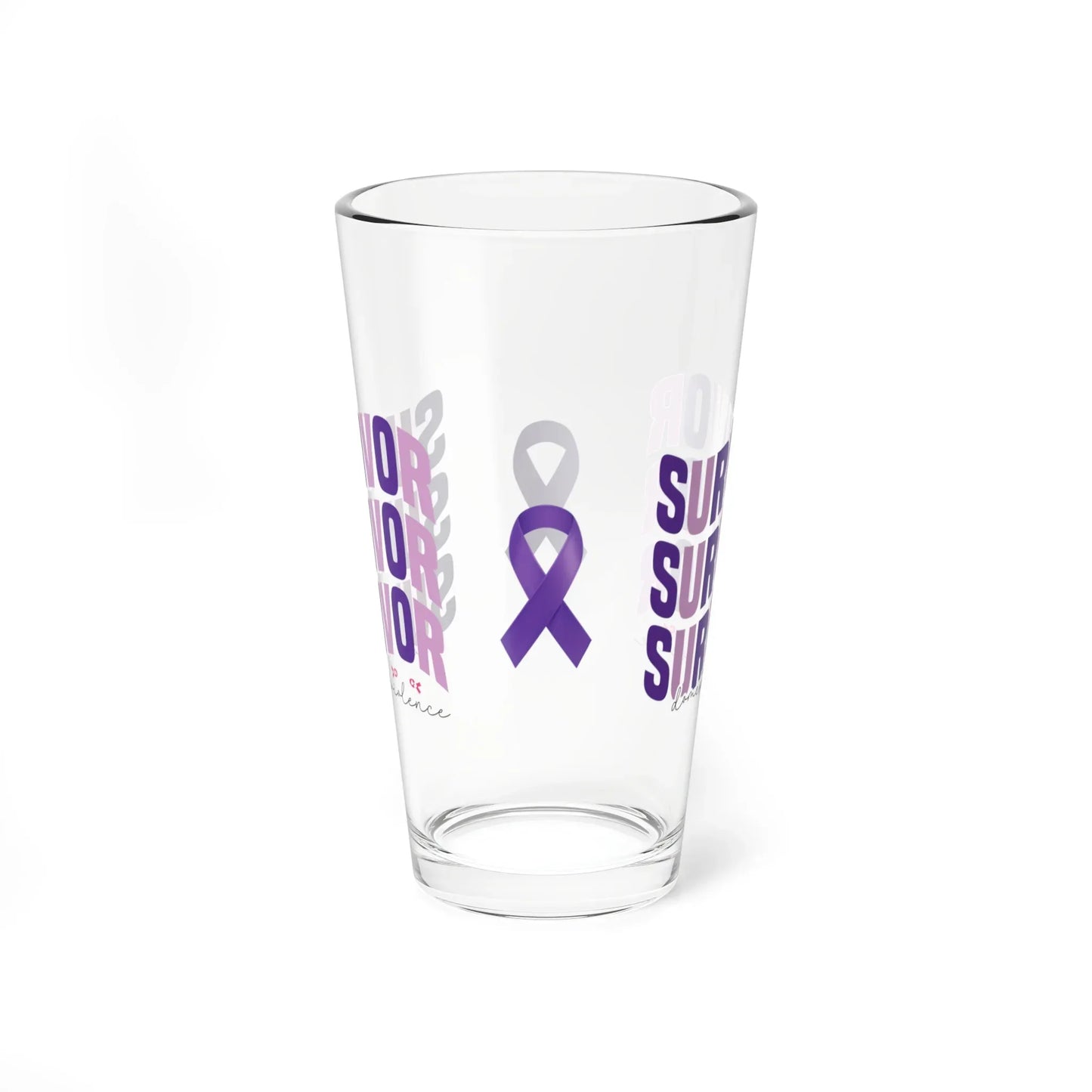 Shop our premium survivor survivor survivor domestic violence pint glass 16oz from MySisterIsASurvivor.