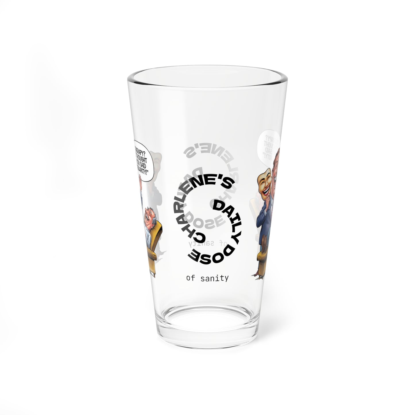 Therapy? I Thought You Said "Hilarity!" - Personalized Funny Pint Glass, Sassy Drinkware with Attitude, Daily Dose of Attitude and Humor