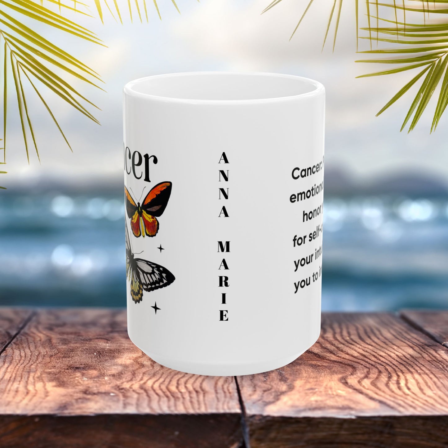 Cancer zodiac mug, personalized astrology coffee mug, zodiac birthday gift for horoscope lovers