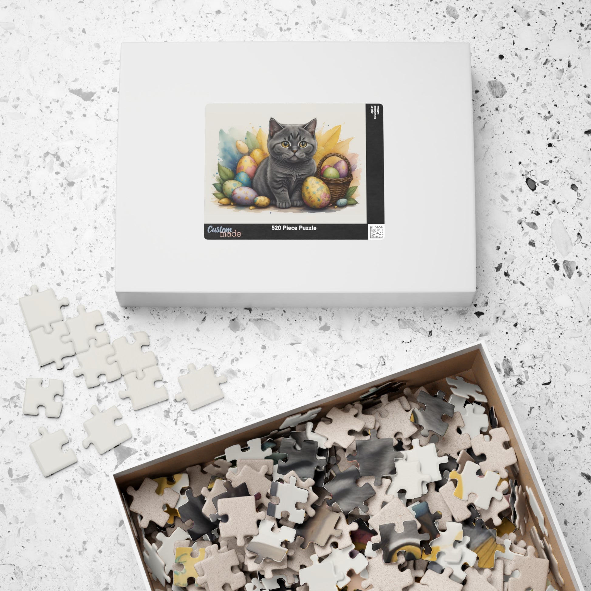 British Shorthair Easter Kitten Puzzle - Cat Lovers, Mental Health Benefits, Holiday Fun, Mindfulness, Stress Relief, Festive Gift