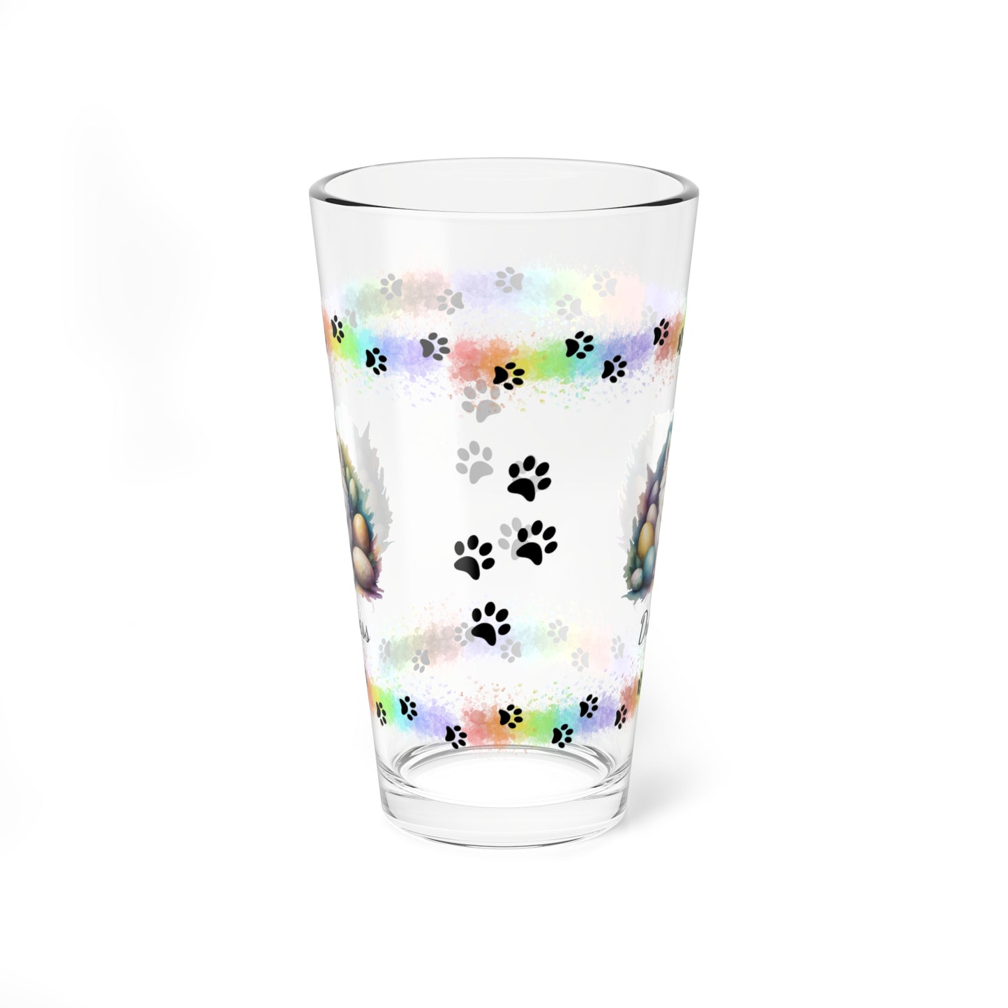 Pomeranian (White) Personalized Easter Puppy 16oz Pint Glass - Custom Dog Design, Mental Health Gift, Easter Décor, and Festive Celebrations