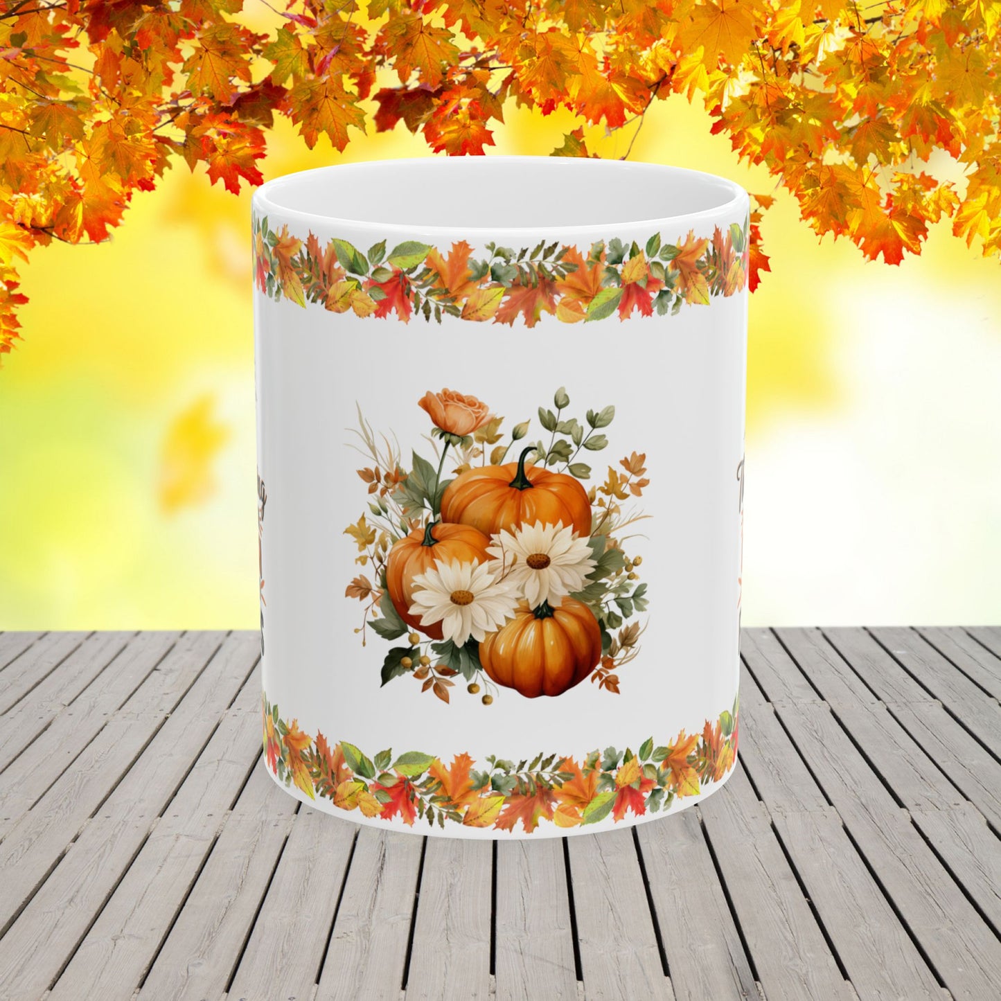 Thanksgiving is the time to cherish family and friends - Thanksgiving Ceramic Mug (11, 15oz)