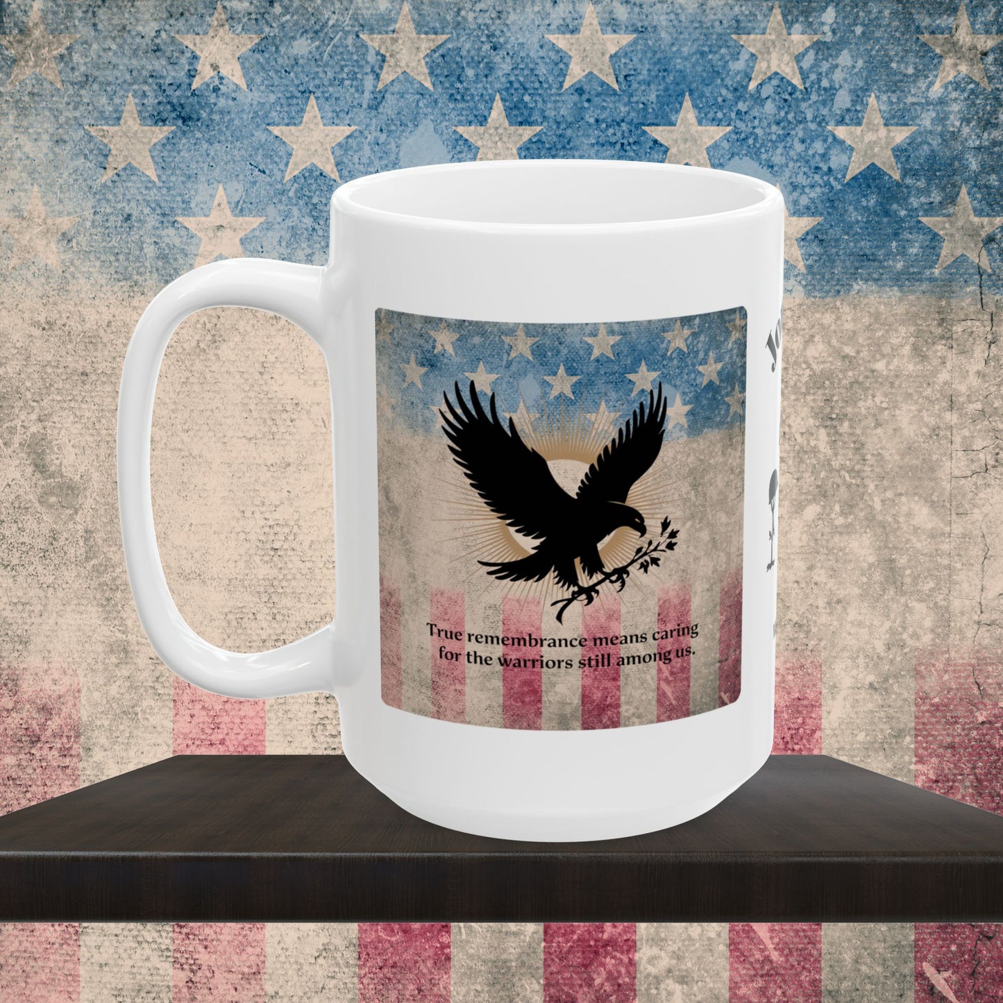 Personalized Memorial Day Mug - "True Remembrance Means Caring" PTSD Support Tribute