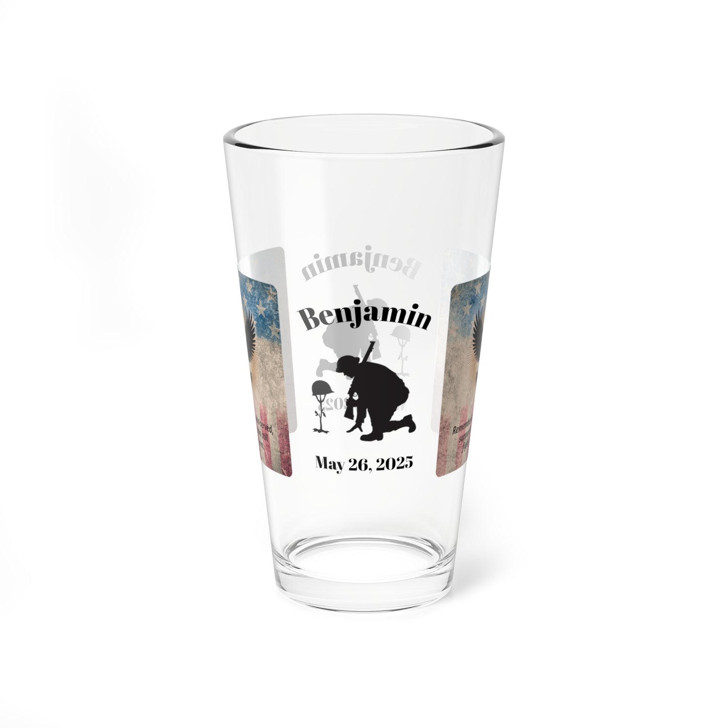 Personalized Memorial Day Pint Glass - "Remembering Those Who Served", PTSD Awareness Gift for Veterans & Memorial Days