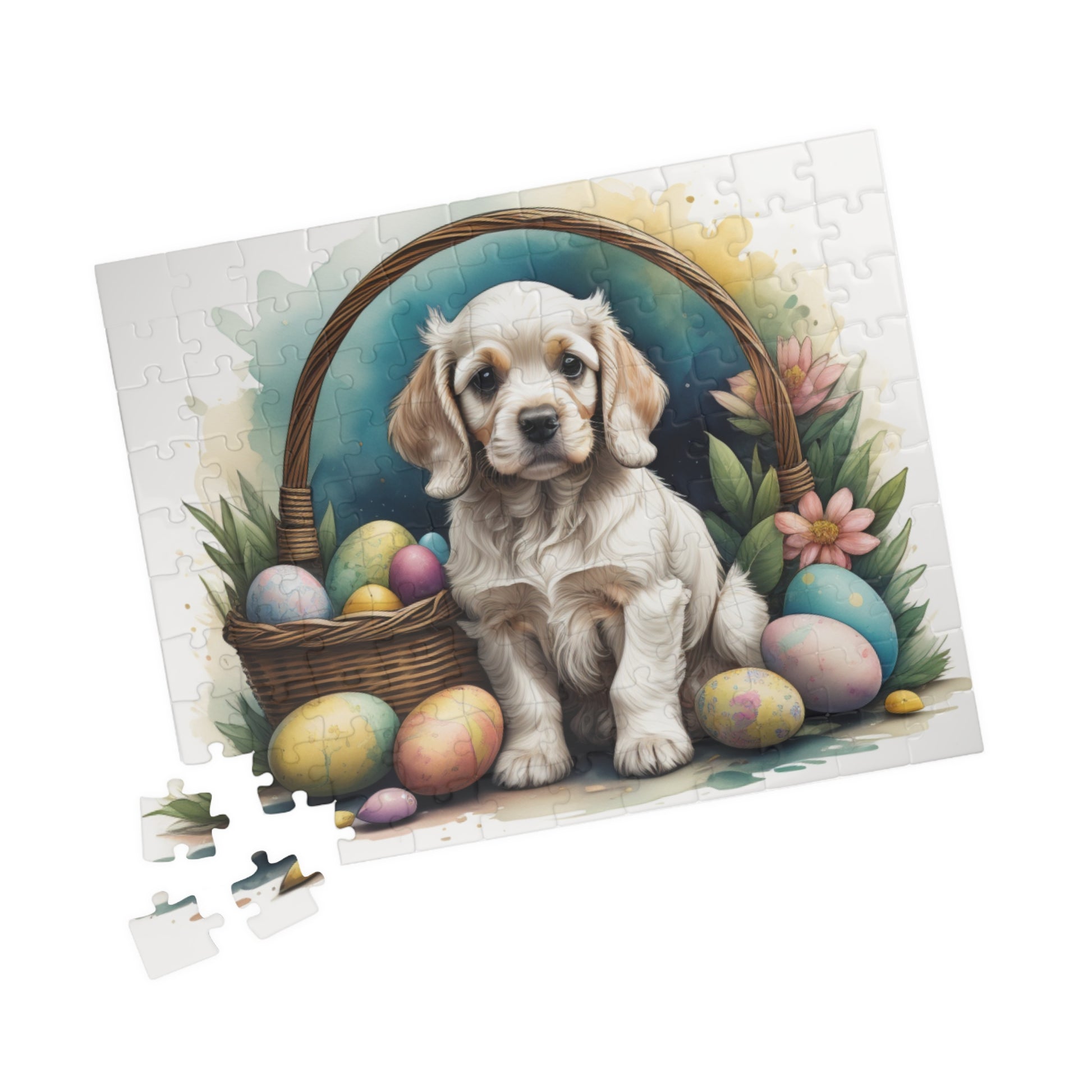 Cocker Spaniel (Light Gold) Easter Puppy Puzzle - Dog Lovers, Mental Health Benefits, Holiday Fun, Mindfulness, Stress Relief, Festive Gift